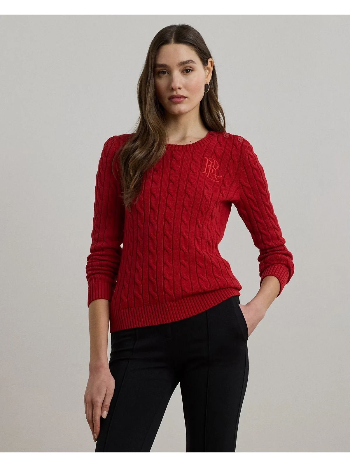 LAUREN RALPH LAUREN Maglione Donna MONTIVA-LONG SLEEVE-PULLOVER 200932223 009 MADISON RED - Image 2