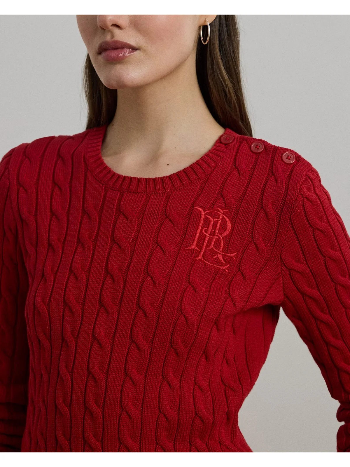 LAUREN RALPH LAUREN Maglione Donna MONTIVA-LONG SLEEVE-PULLOVER 200932223 009 MADISON RED - Image 4