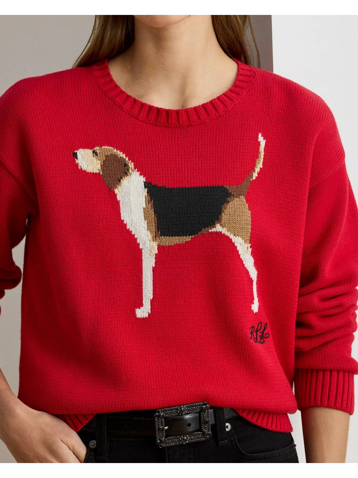 LAUREN RALPH LAUREN Maglione Donna RIEDNEE-LONG SLEEVE-PULLOVER 200979657 001 RALPH RED MULTI - Image 4