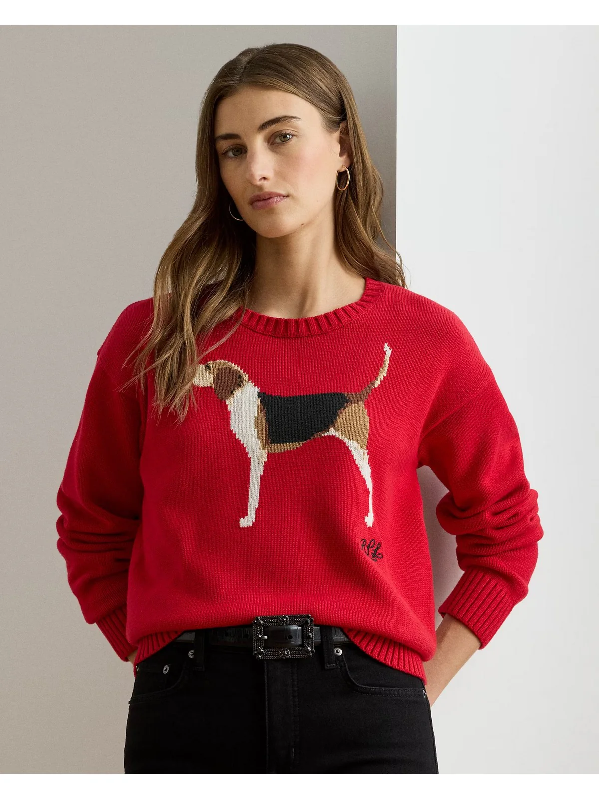LAUREN RALPH LAUREN Maglione Donna RIEDNEE-LONG SLEEVE-PULLOVER 200979657 001 RALPH RED MULTI - Image 5