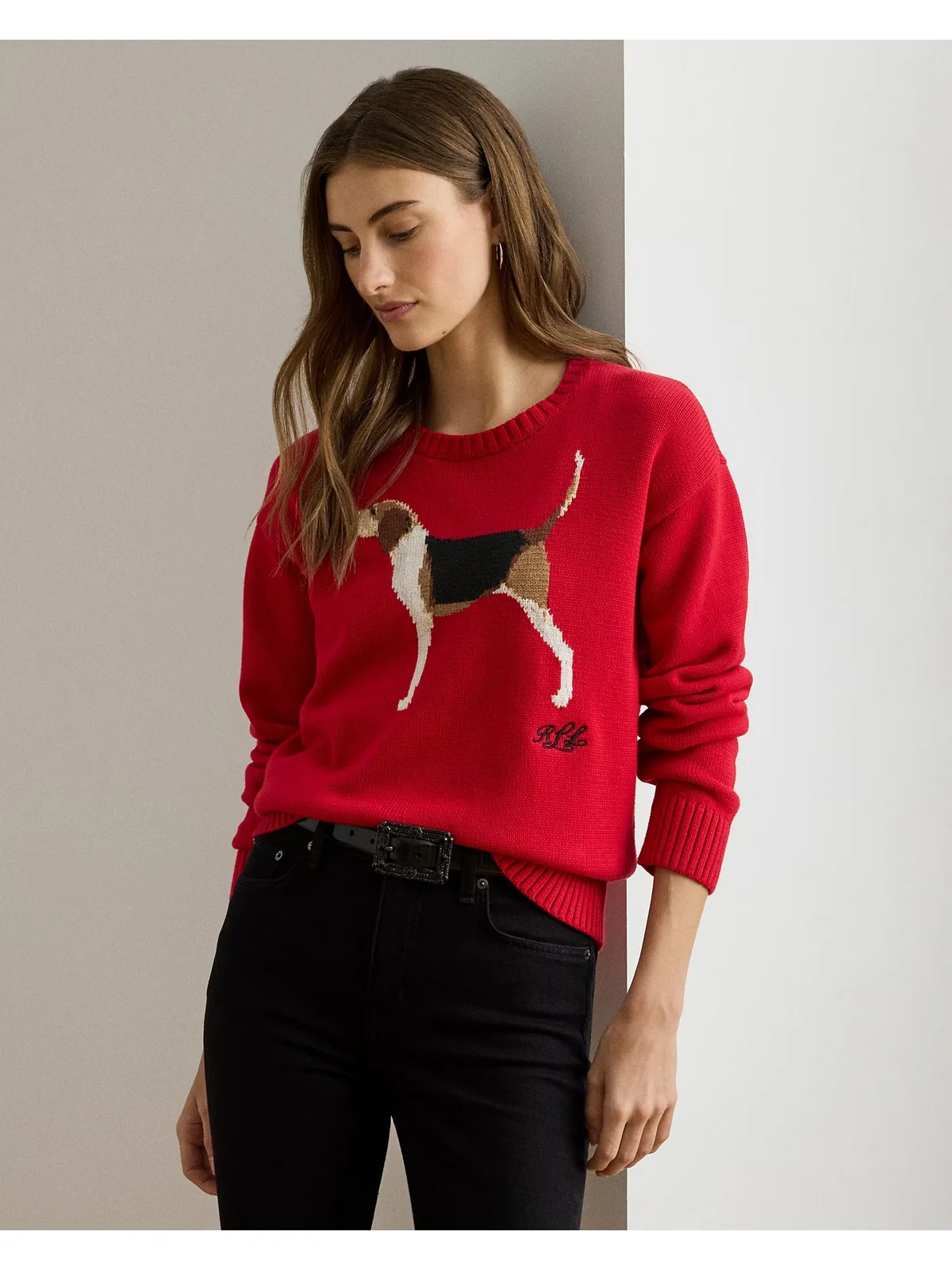 LAUREN RALPH LAUREN Maglione Donna RIEDNEE-LONG SLEEVE-PULLOVER 200979657 001 RALPH RED MULTI - Image 6