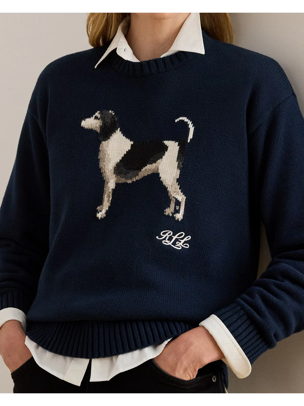 LAUREN RALPH LAUREN Maglione Donna RIEDNEE-LONG SLEEVE-PULLOVER 200P02075 001 LAUREN NAVY - Image 4