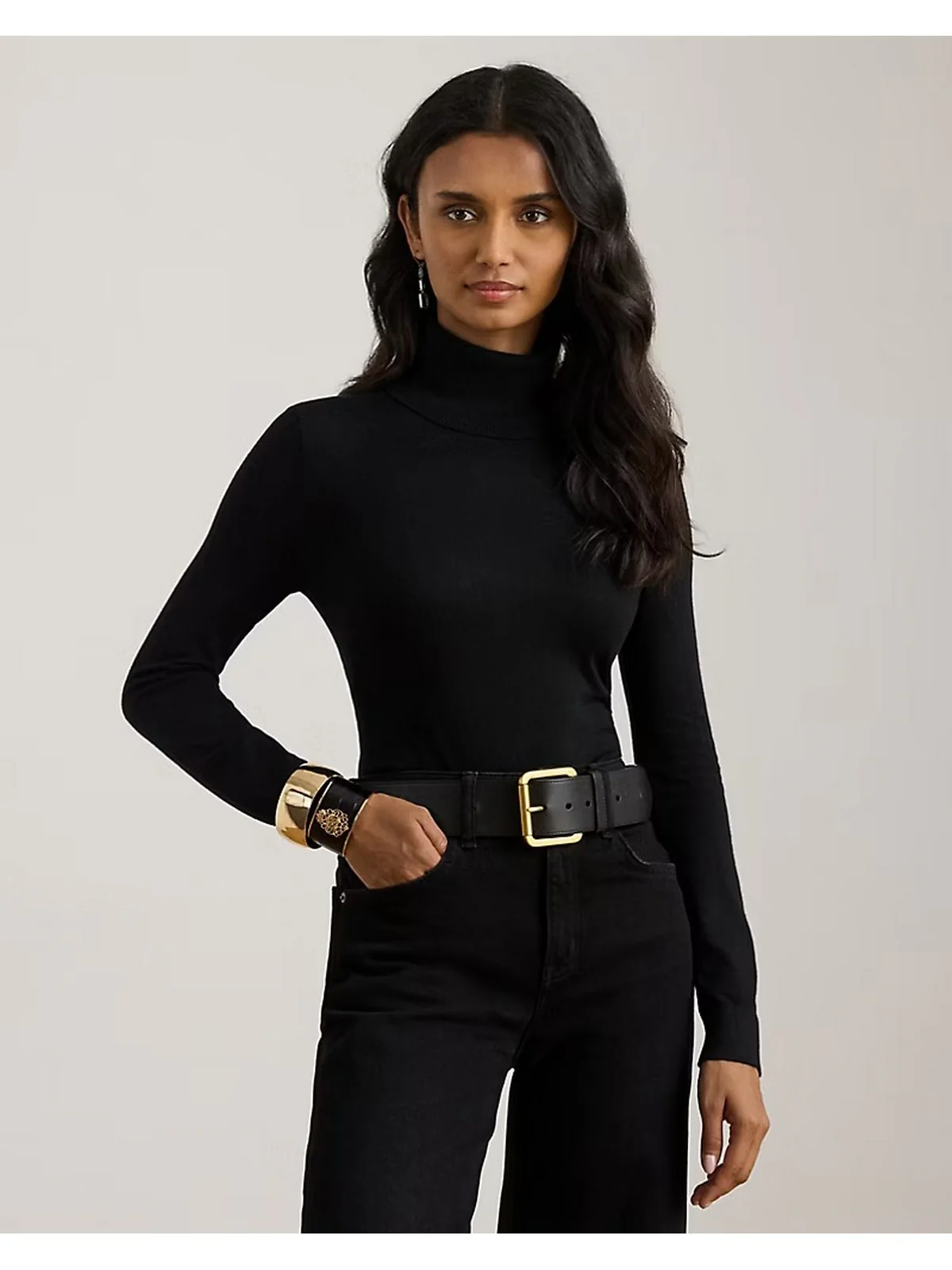 LAUREN RALPH LAUREN Maglione Donna ZOE-LONG SLEEVE-PULLOVER 200940470 004 BLACK - Image 5