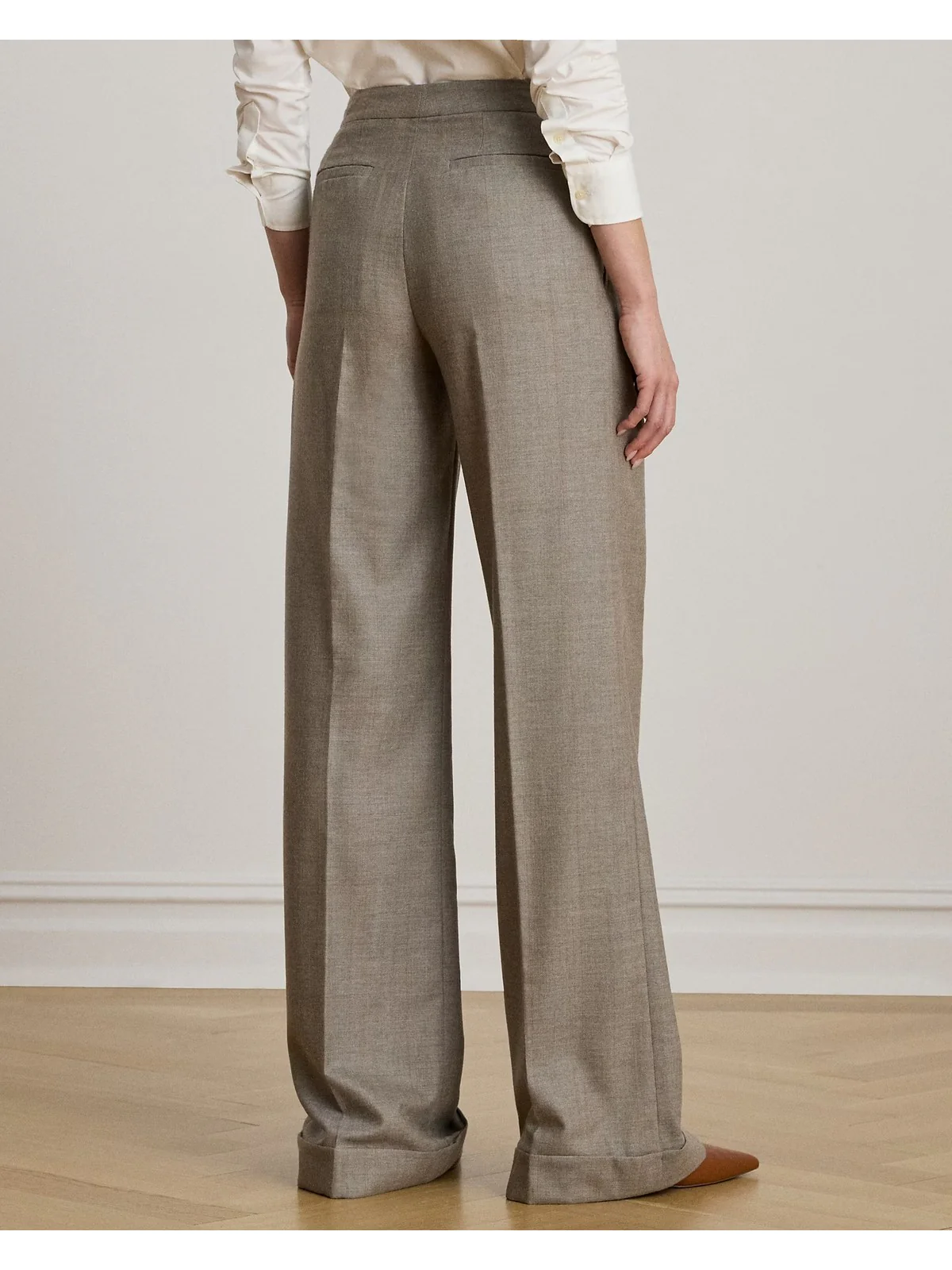 LAUREN RALPH LAUREN Pantalone Donna WILVA-FULL LENGTH-PLEATED 200979826 001 TAUPE/GREY MULTI - Image 3