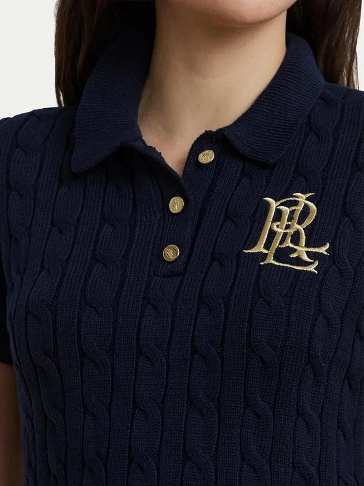LAUREN RALPH LAUREN Polo Donna NATRISSA-SHORT SLEEVE-PULLOVER 200932224 002 LAUREN NAVY - Image 3