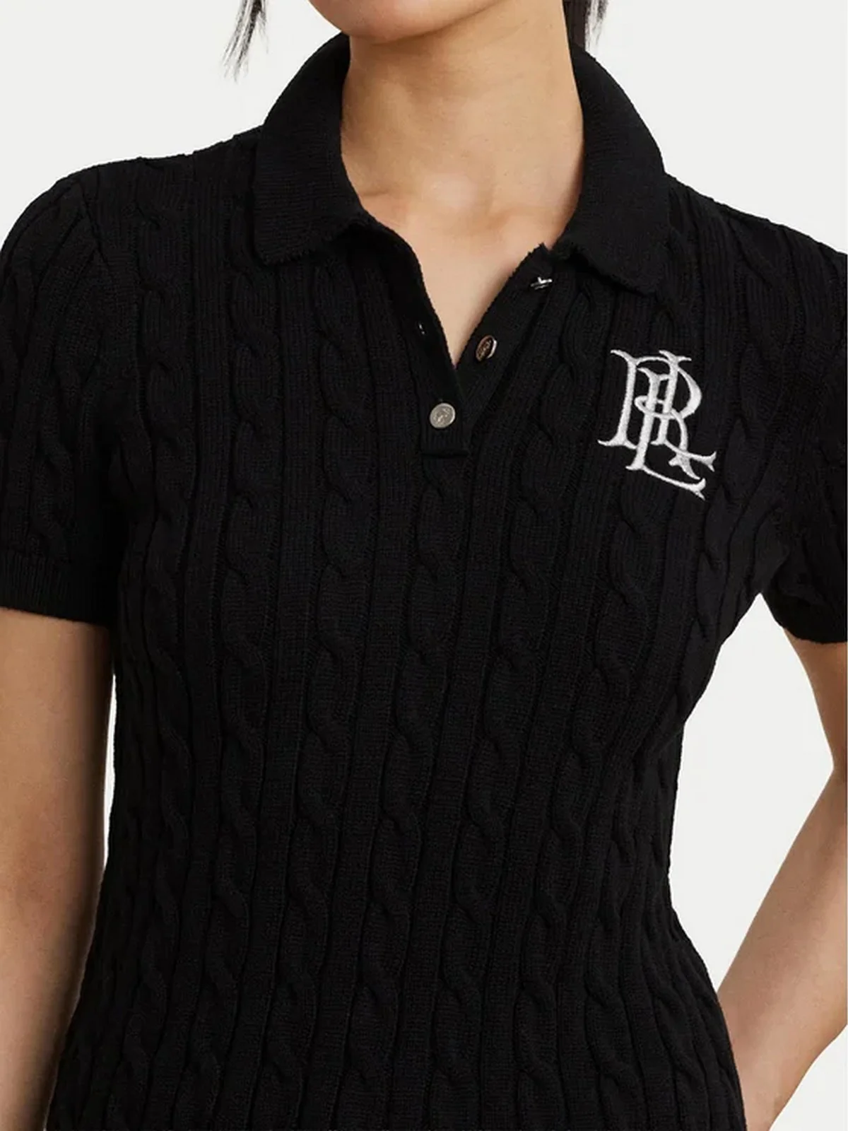 LAUREN RALPH LAUREN Polo Donna NATRISSA-SHORT SLEEVE-PULLOVER 200932224 003 BLACK - Image 2