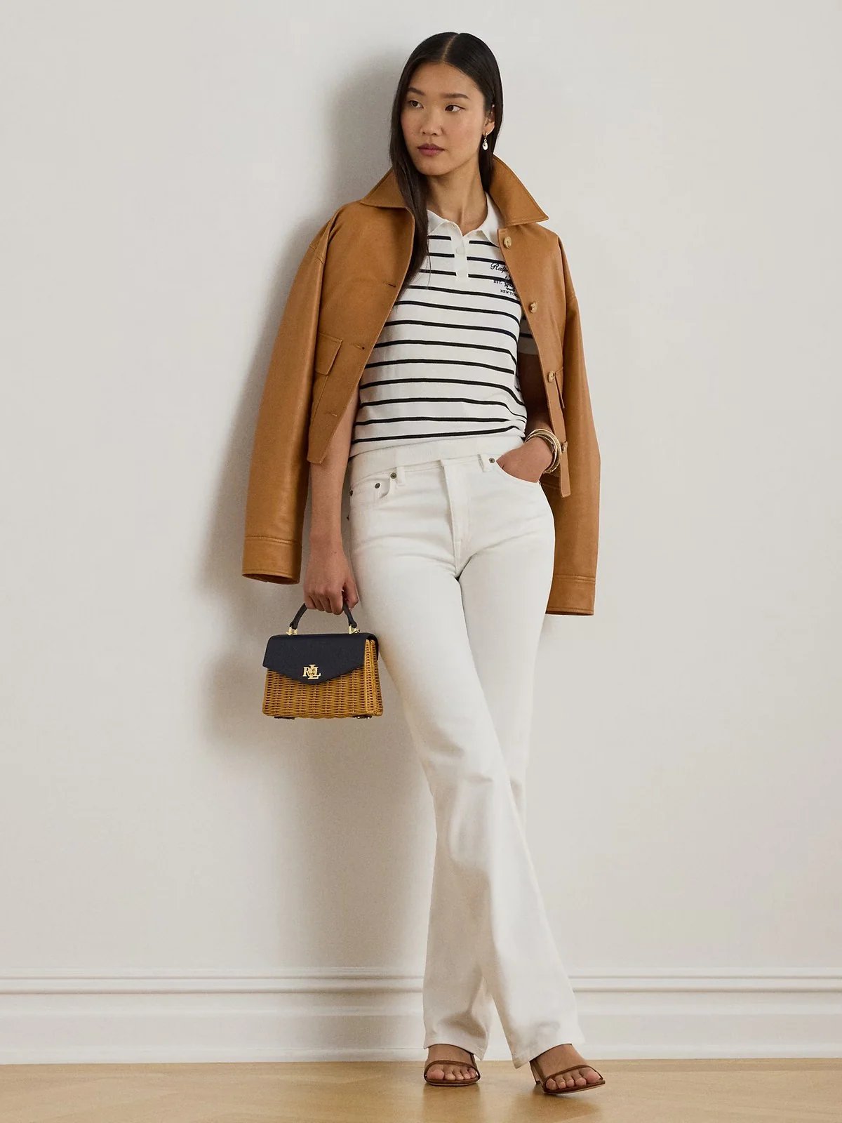 LAUREN RALPH LAUREN Polo Donna NATRISSA-SHORT SLEEVE-PULLOVER 200P03506 001 WHITE/REFINED NAVY - Image 2