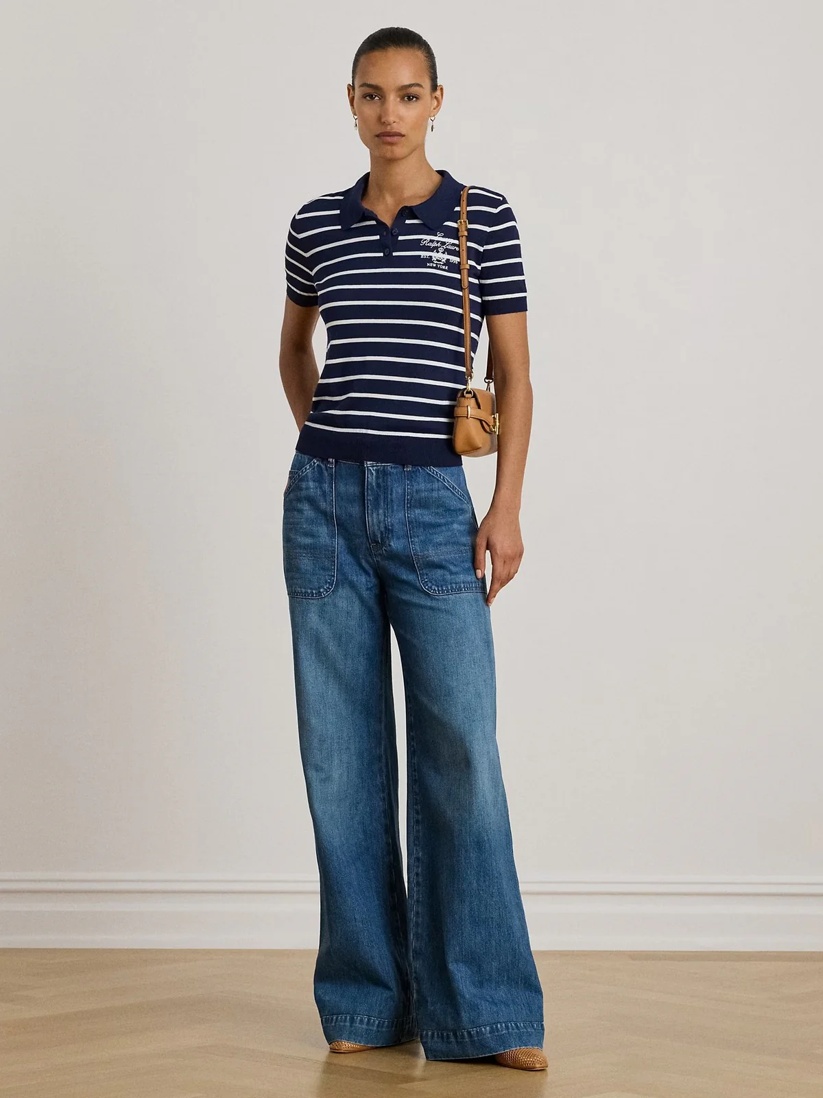 LAUREN RALPH LAUREN Polo Donna NATRISSA-SHORT SLEEVE-PULLOVER 200P03506 002 REFINED NAVY/WHITE - Image 2
