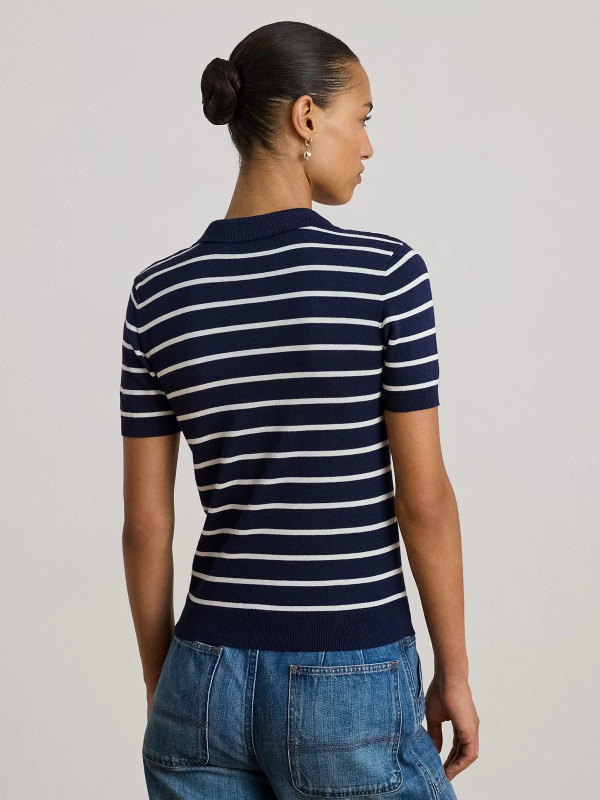 LAUREN RALPH LAUREN Polo Donna NATRISSA-SHORT SLEEVE-PULLOVER 200P03506 002 REFINED NAVY/WHITE - Image 3