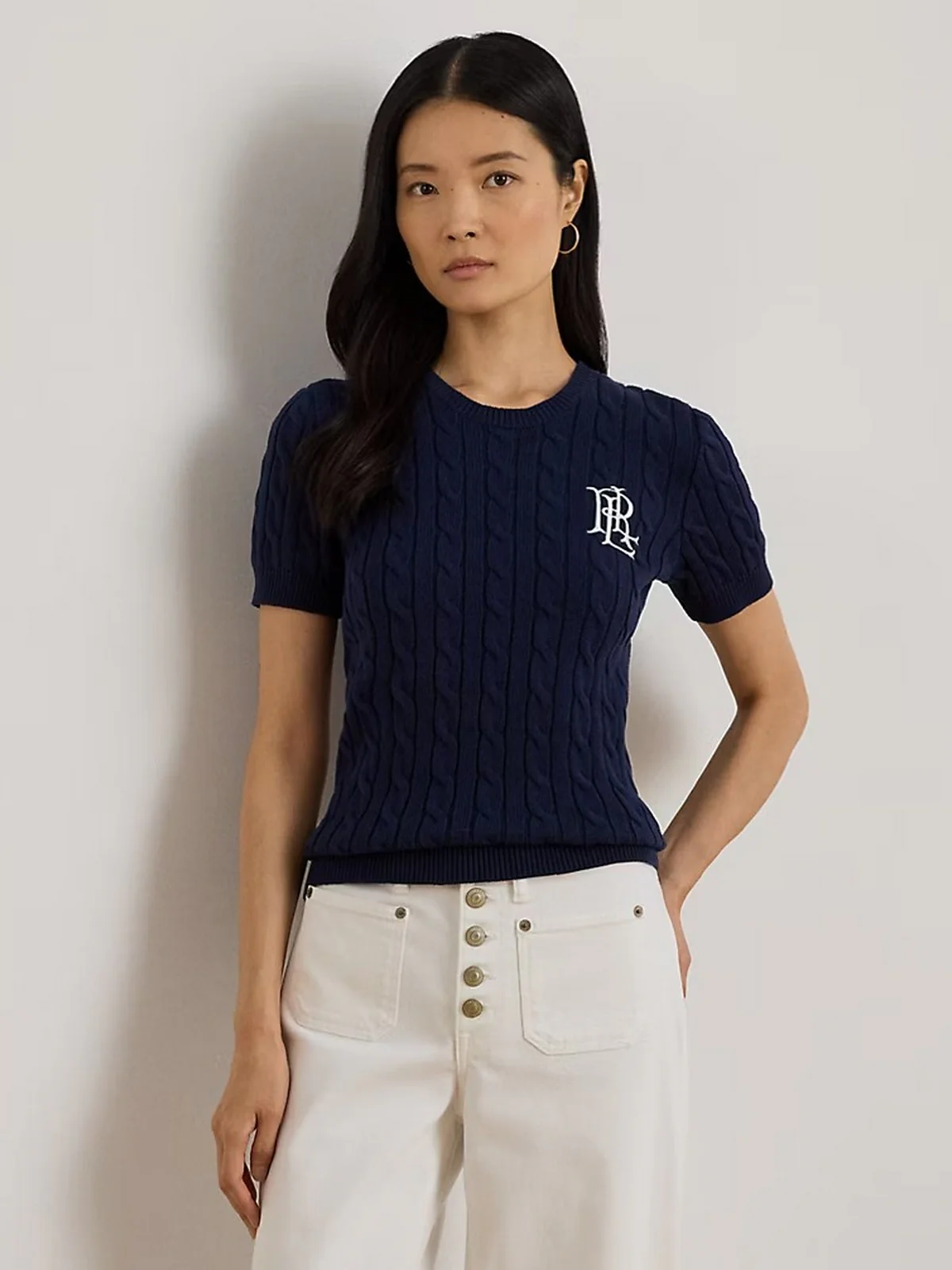 LAUREN RALPH LAUREN T-shirt Donna EYELAH-SHORT SLEEVE-PULLOVER 200P07025 001 REFINED NAVY - Image 5