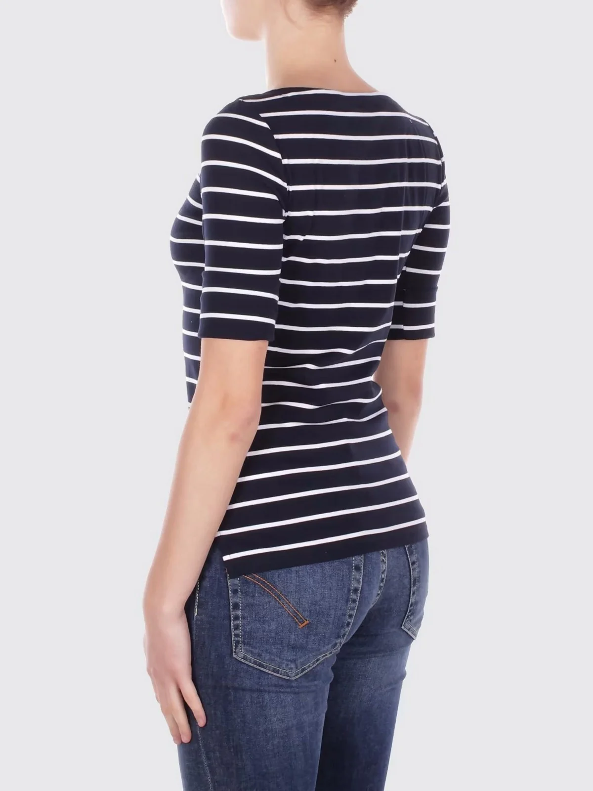 LAUREN RALPH LAUREN T-shirt Donna JUDY-ELBOW SLEEVE-KNIT 200701085 002 LAUREN NAVY/WHITE - Image 2