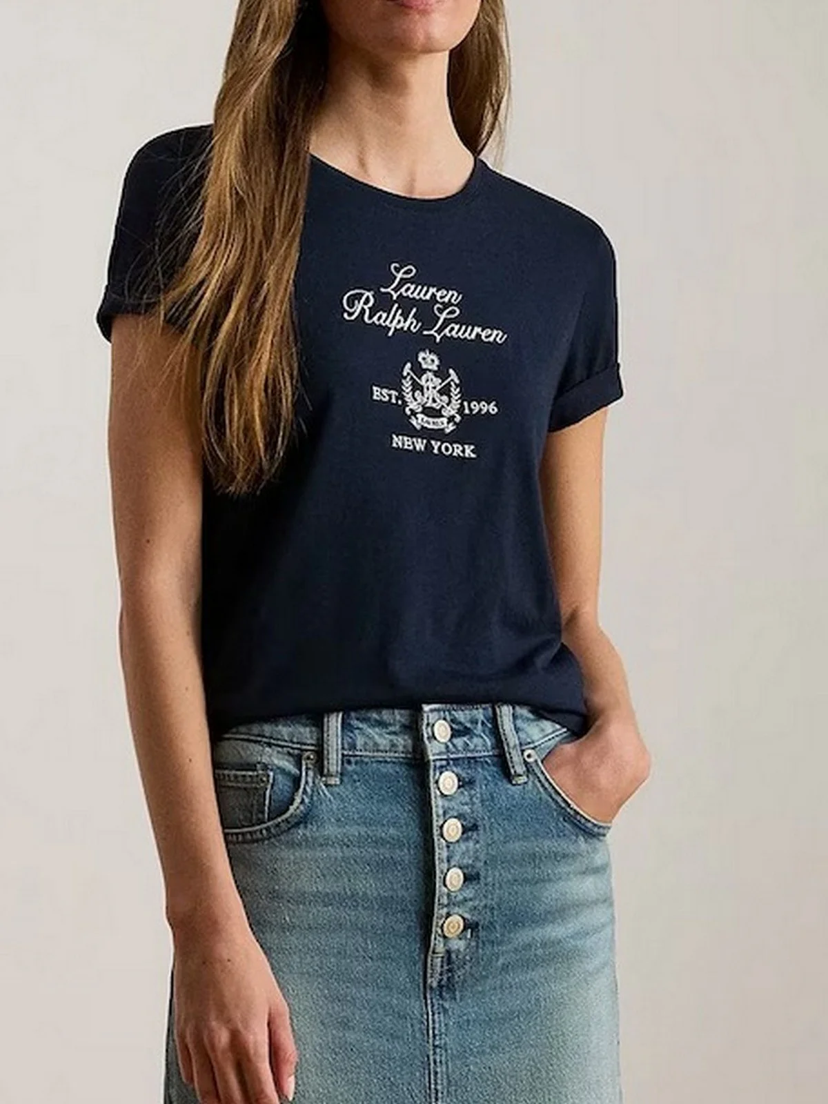 LAUREN RALPH LAUREN T-shirt Donna KATLIN-SHORT SLEEVE-T-SHIRT 200P03725 001 LAUREN NAVY - Image 2