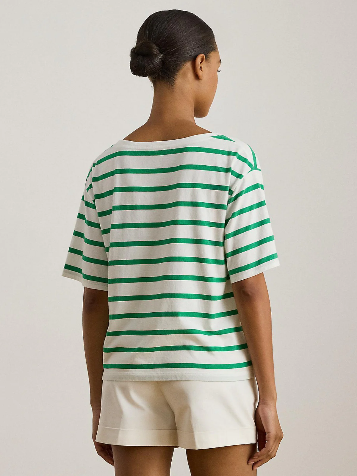 LAUREN RALPH LAUREN T-shirt Donna VAUDEN-SHORT SLEEVE-T-SHIRT 200P03752 001 WHITE/STEM - Image 4