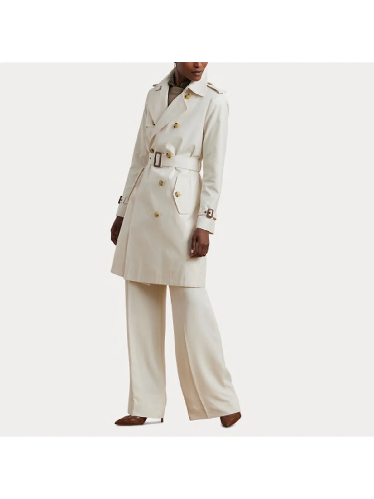 LAUREN RALPH LAUREN Trench Donna DB BLT RN38 297967122 004 CREAM - Image 8