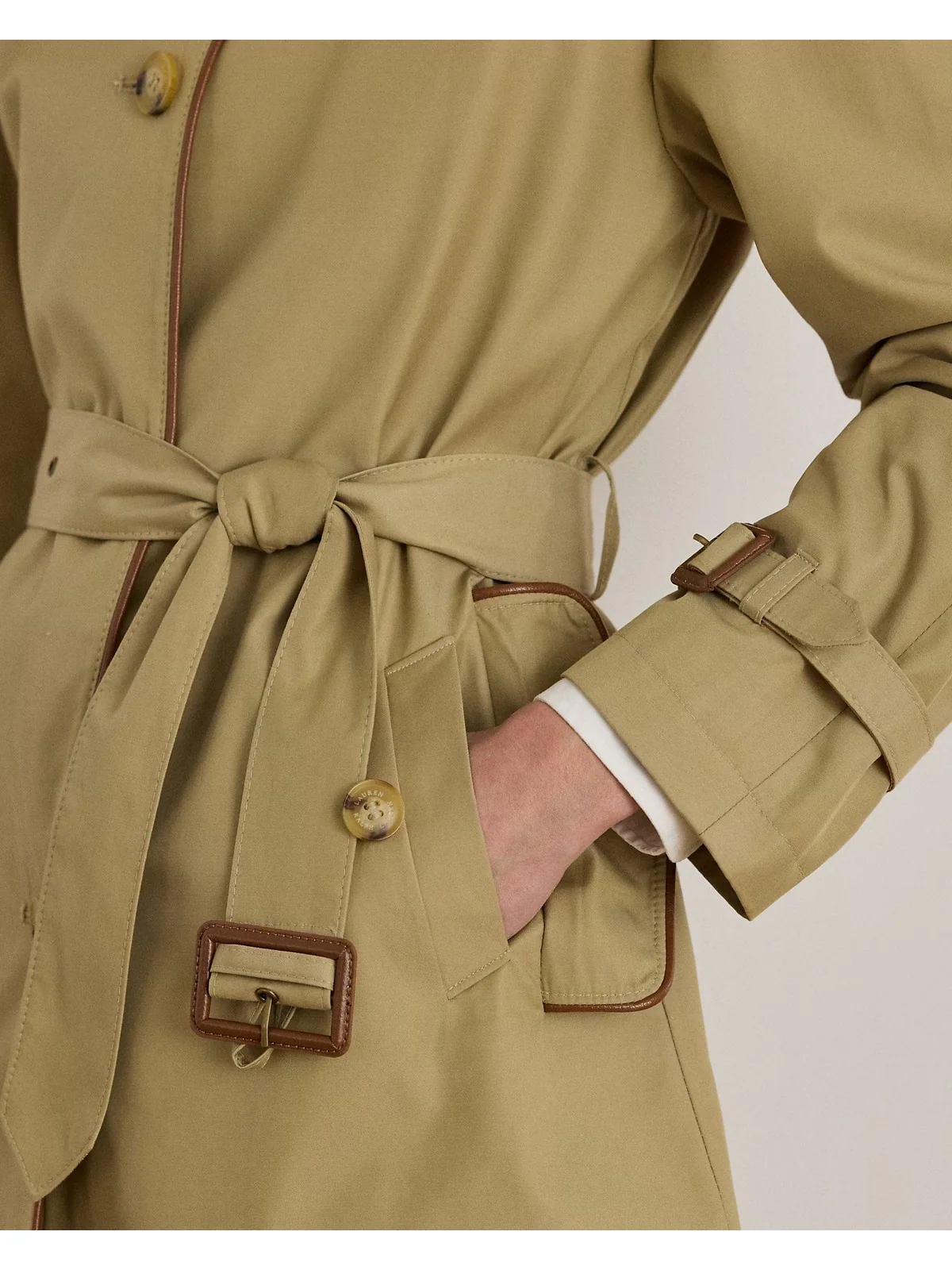 LAUREN RALPH LAUREN Trench Donna "SB RG PU 30""-LINED-COAT" 297979525 001 BIRCH TAN - Image 5