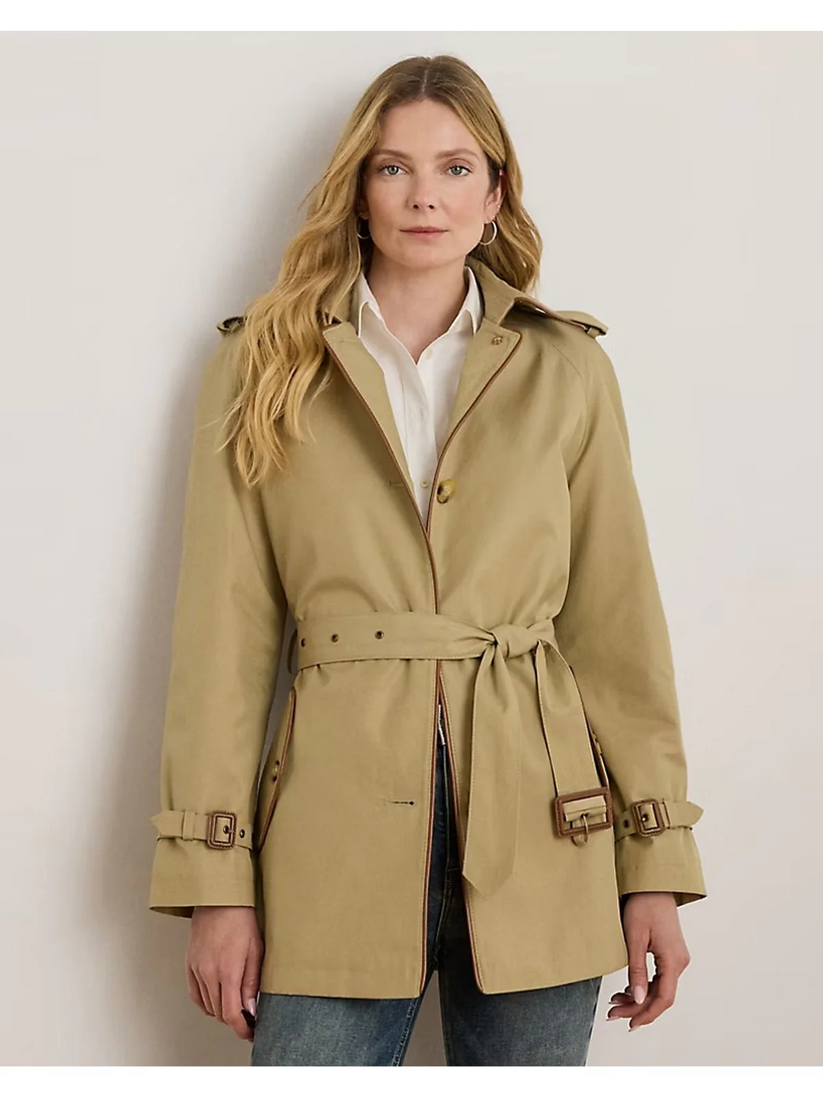 LAUREN RALPH LAUREN Trench Donna "SB RG PU 30""-LINED-COAT" 297979525 001 BIRCH TAN - Image 6