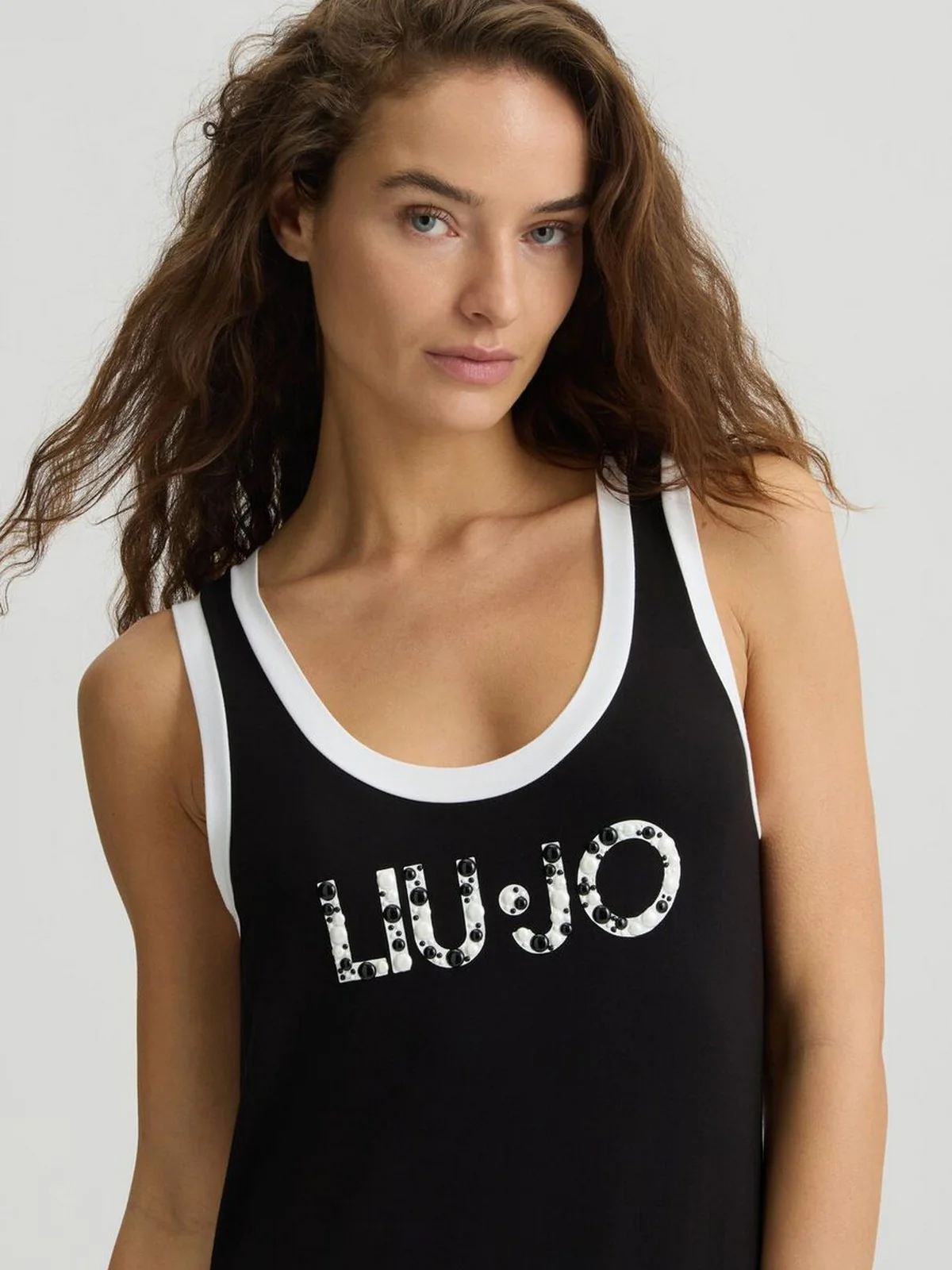 LIU JO BEACHWEAR Abito Donna  VA5134JS360 09096 NERO/BIANCO - Image 4