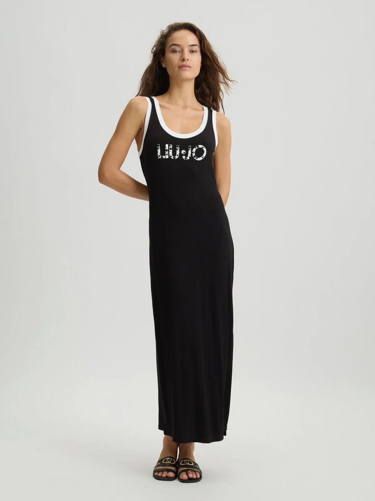 LIU JO BEACHWEAR Abito Donna  VA5134JS360 09096 NERO/BIANCO - Image 7