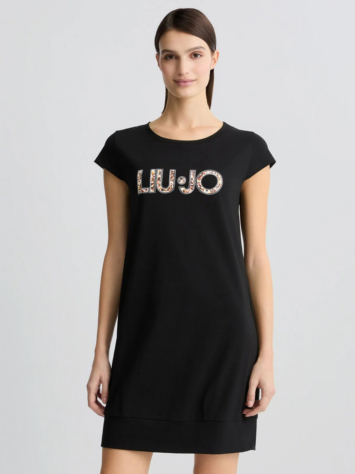 LIU JO BEACHWEAR Abito Donna  VA5194JS003 M9330 Nero/anim.rouge - Image 2