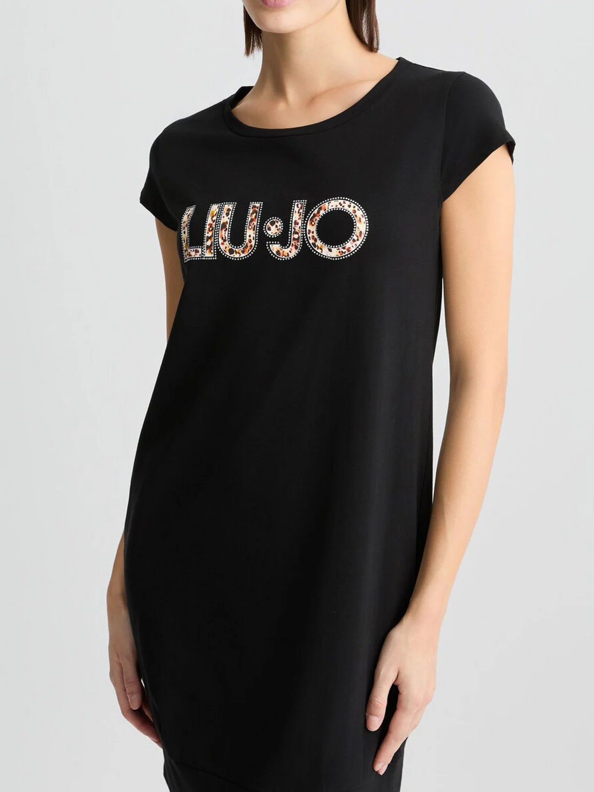 LIU JO BEACHWEAR Abito Donna  VA5194JS003 M9330 Nero/anim.rouge - Image 4