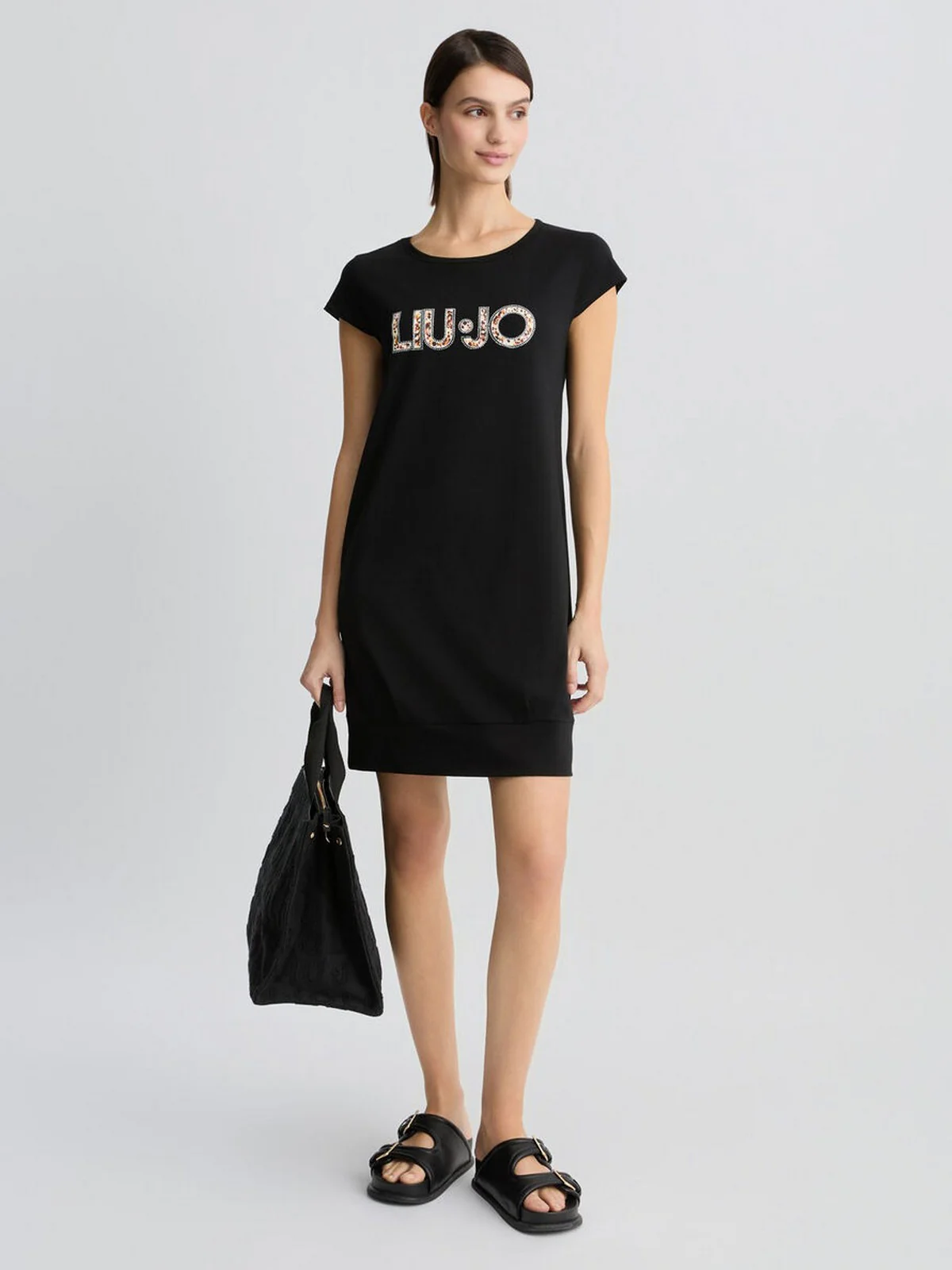 LIU JO BEACHWEAR Abito Donna  VA5194JS003 M9330 Nero/anim.rouge - Image 7