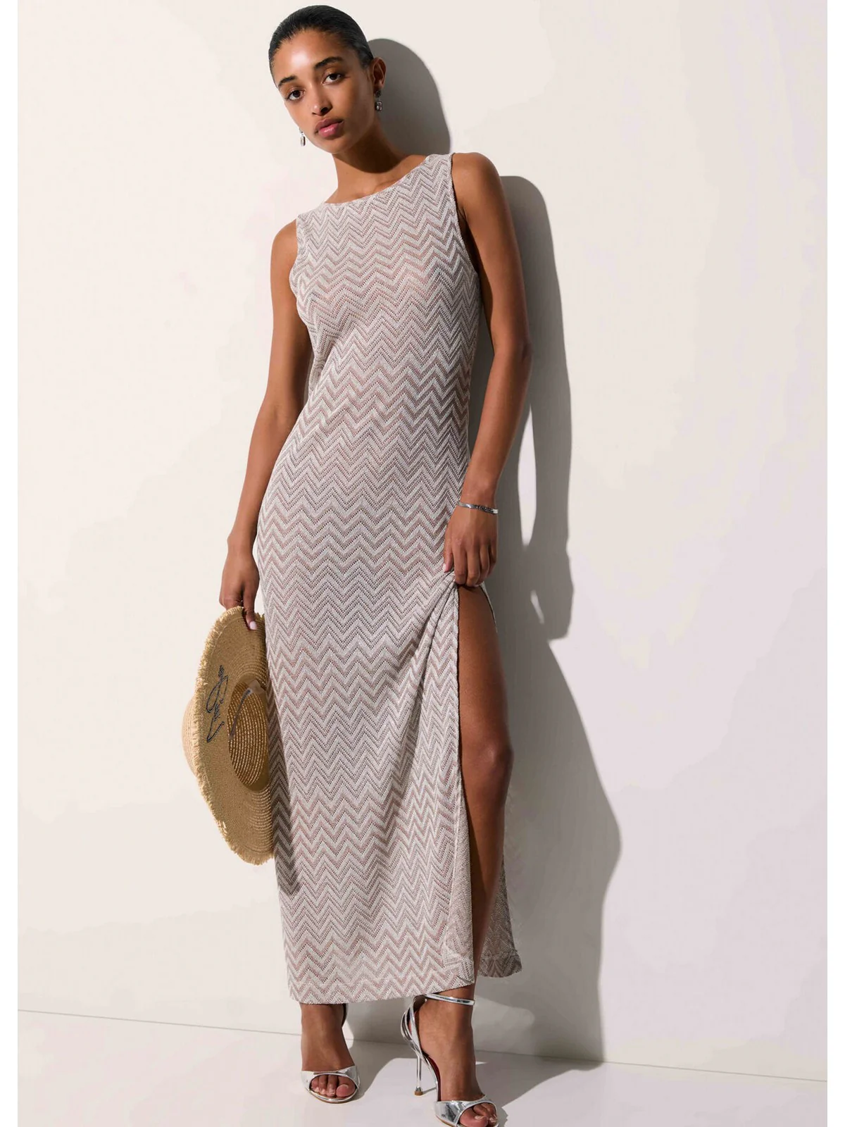 LIU JO BEACHWEAR Abito Donna  VA6174J3878 C3945 Meerkat/silver lux - Image 4