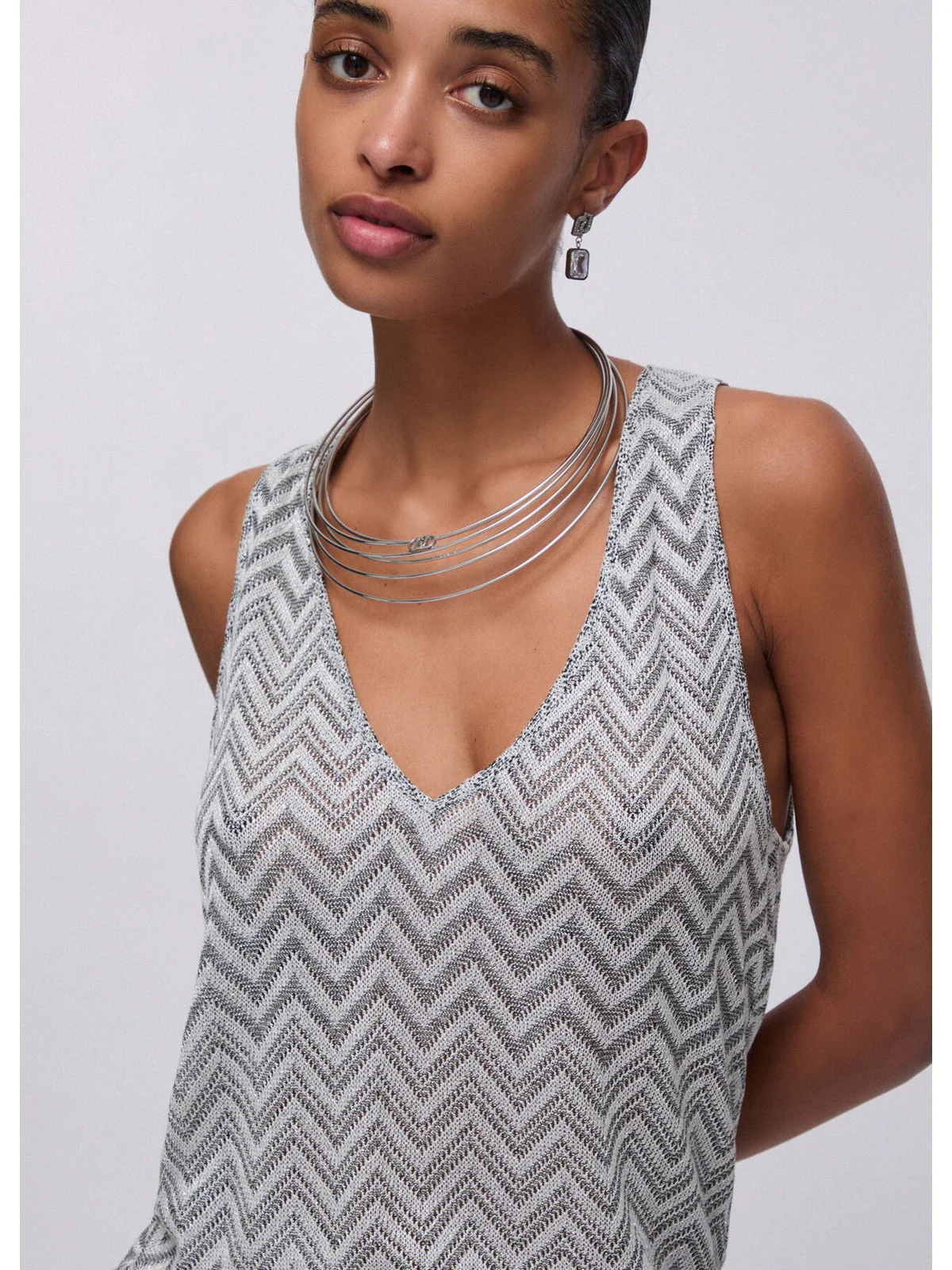 LIU JO BEACHWEAR Canotta Donna  VA6175J3878 C3887 Nero/silver lux - Image 3
