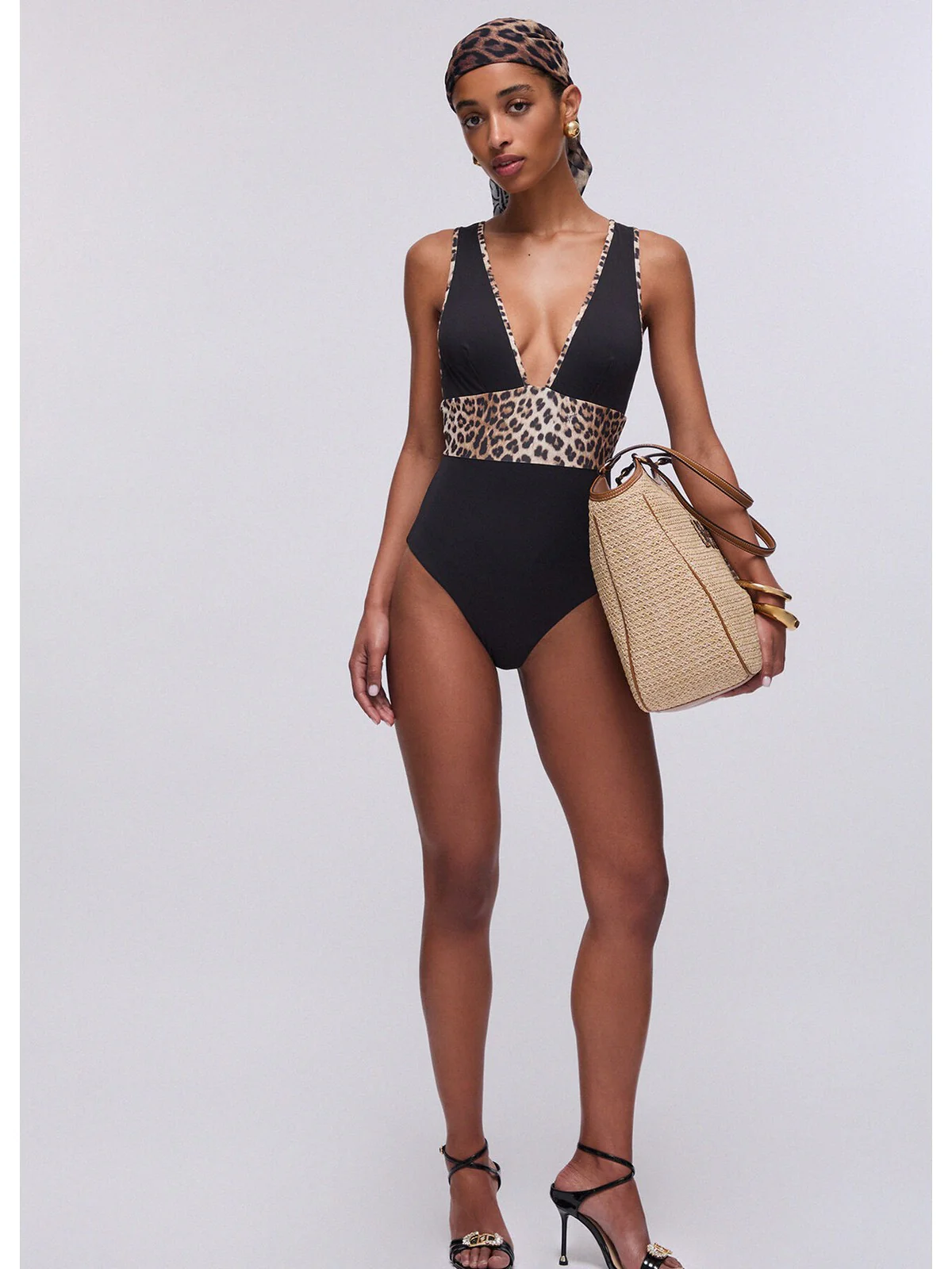 LIU JO BEACHWEAR Costume da bagno Donna  VA6008J6447 Y9908 Nero/animalier - Image 2