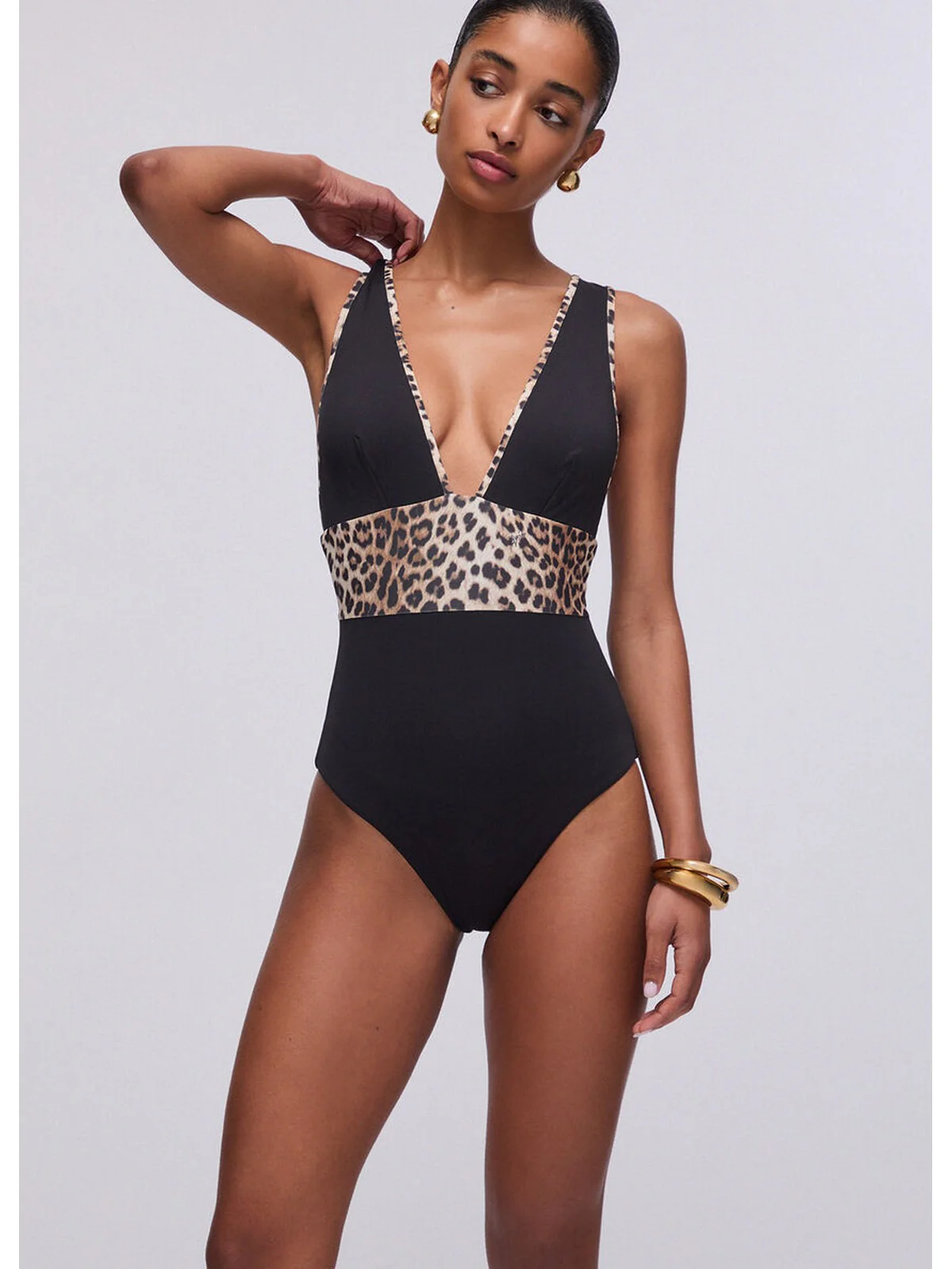LIU JO BEACHWEAR Costume da bagno Donna  VA6008J6447 Y9908 Nero/animalier - Image 7