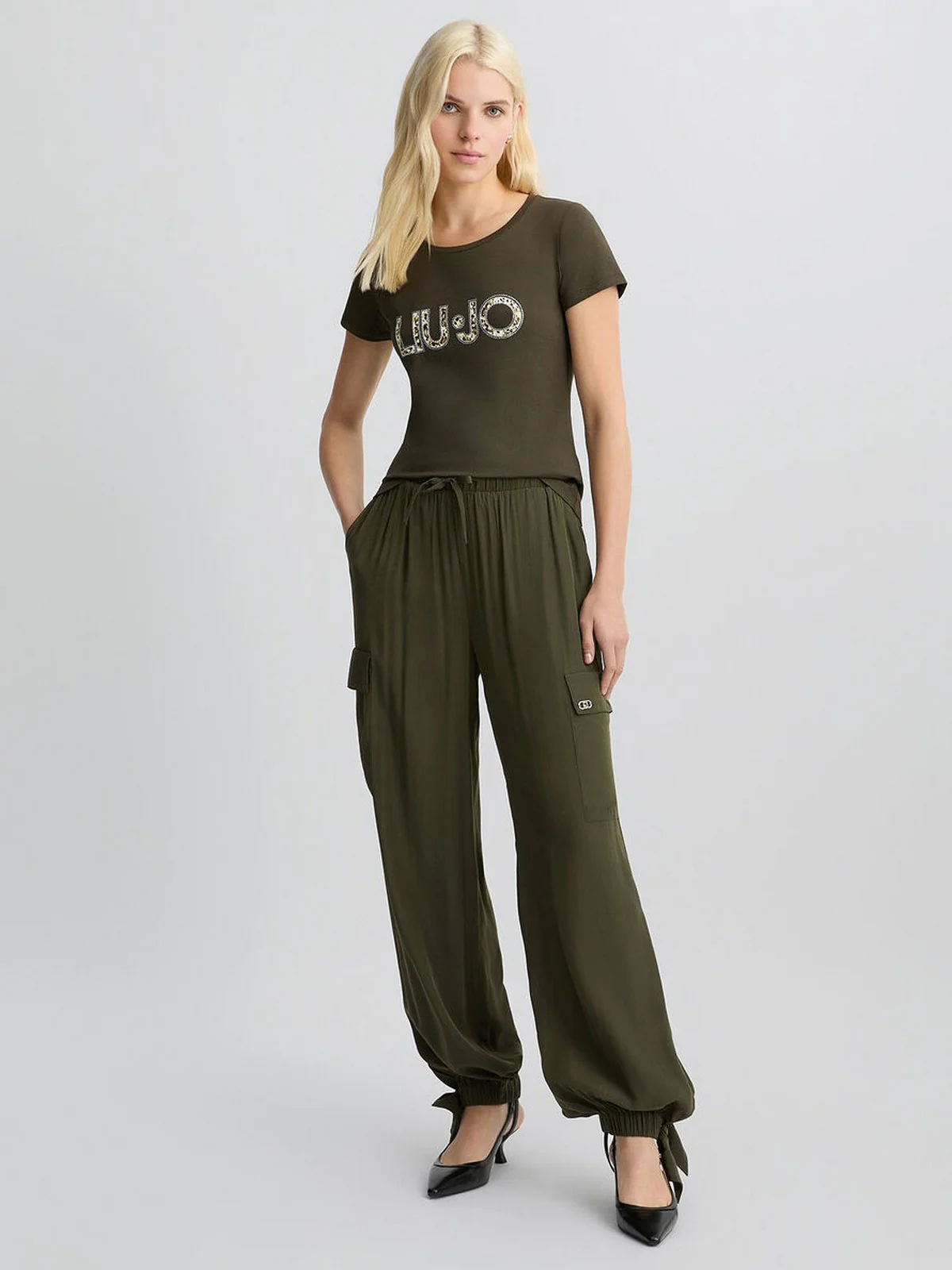 LIU JO BEACHWEAR Pantalone Donna  VA5165T2920 90414 LICHENE - Image 7