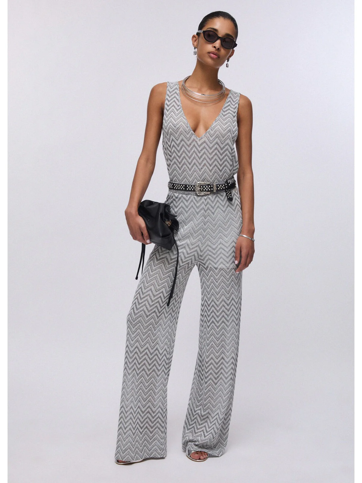 LIU JO BEACHWEAR Pantalone Donna  VA6176J3878 C3887 Nero/silver lux - Image 2