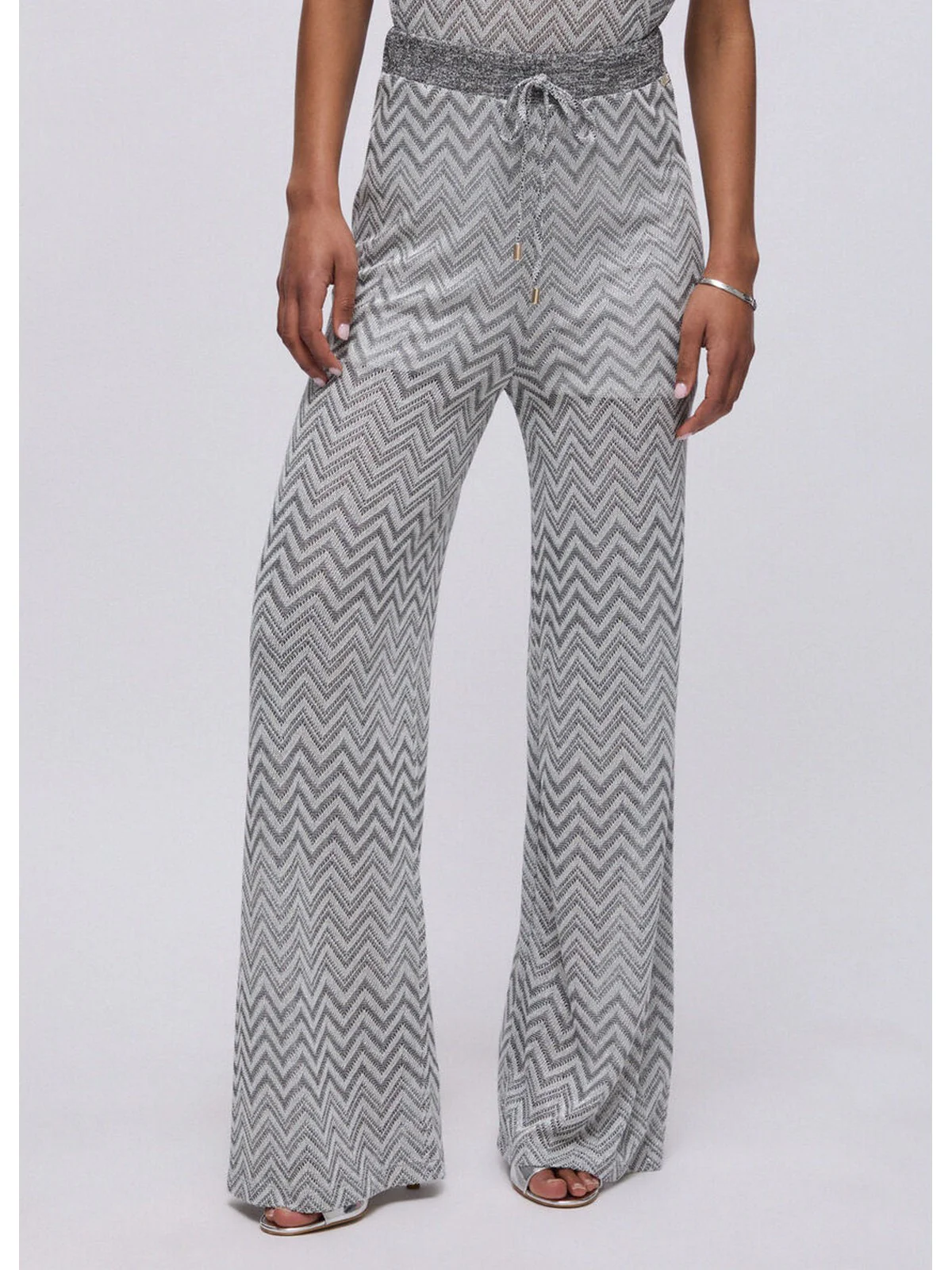 LIU JO BEACHWEAR Pantalone Donna  VA6176J3878 C3887 Nero/silver lux - Image 7