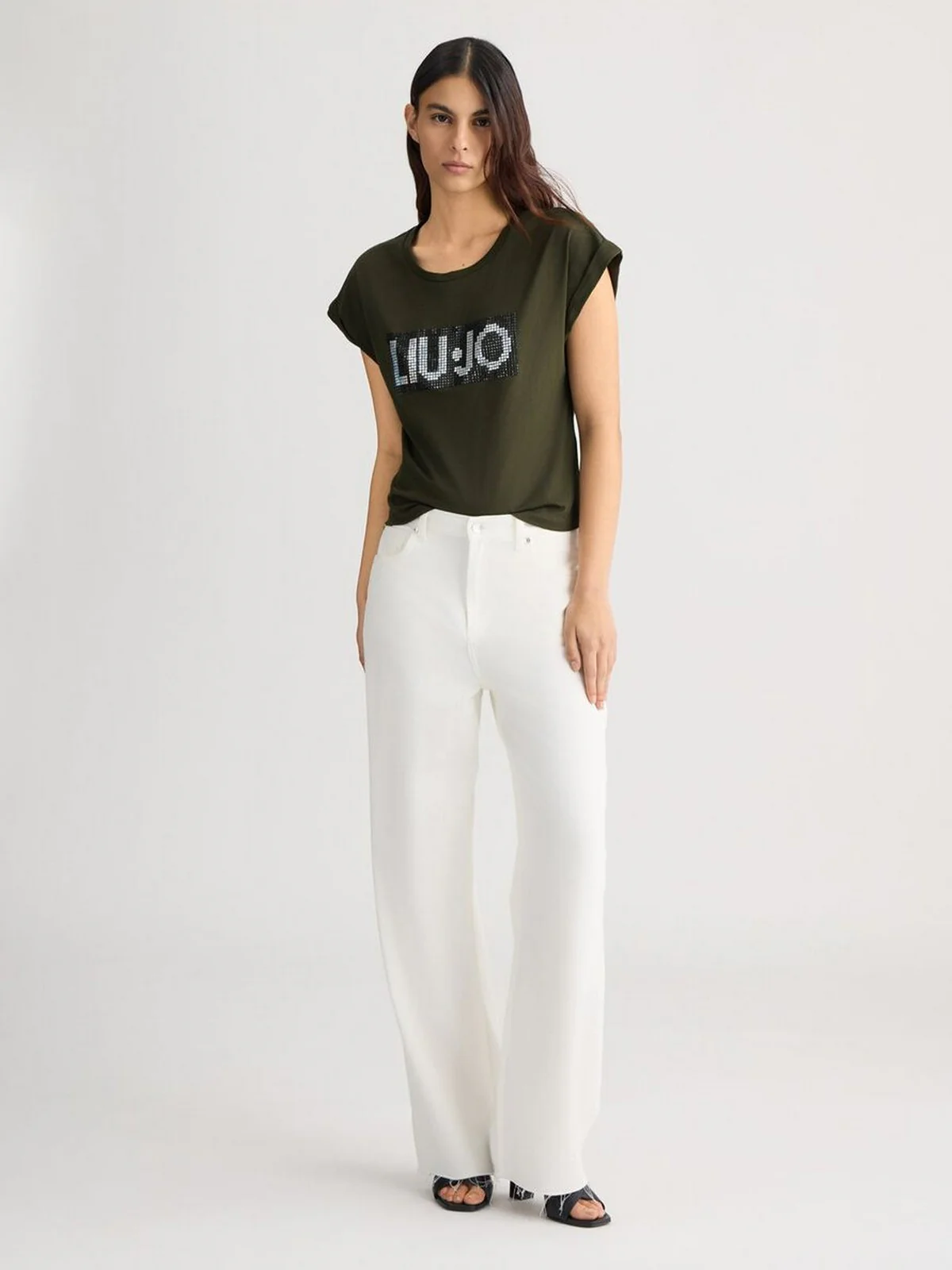 LIU JO BEACHWEAR T-shirt Donna  VA5151JS923 M9340 Lichene/strass bicol - Image 7