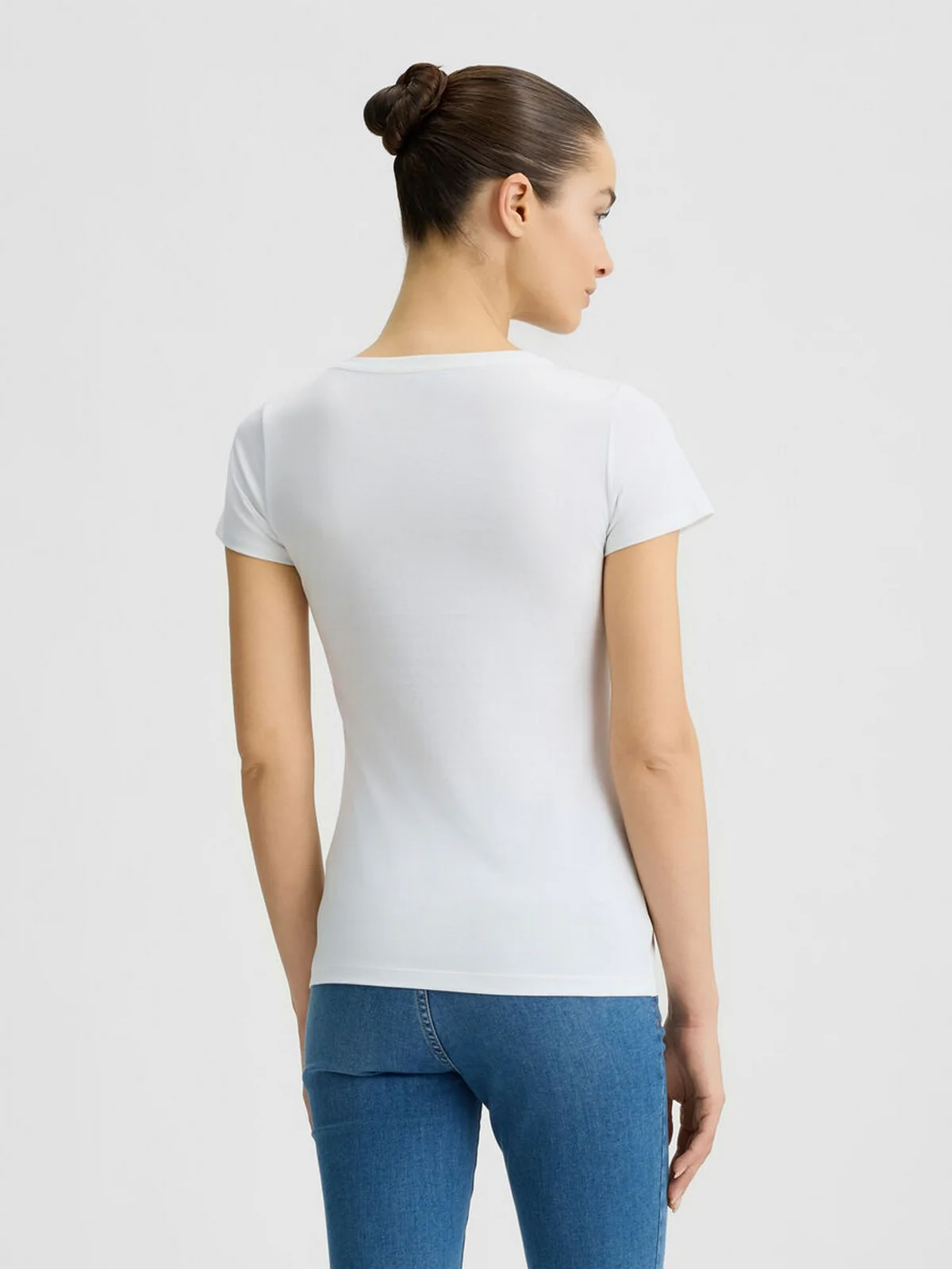 LIU JO BEACHWEAR T-shirt Donna  VA5154JS003 09P55 Bianco/jeans - Image 3
