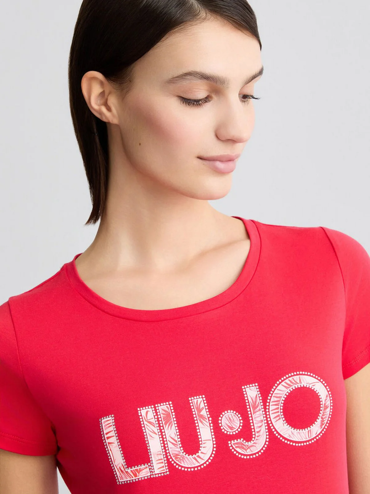 LIU JO BEACHWEAR T-shirt Donna  VA5154JS003 M9328 Allarme/pink palm - Image 4