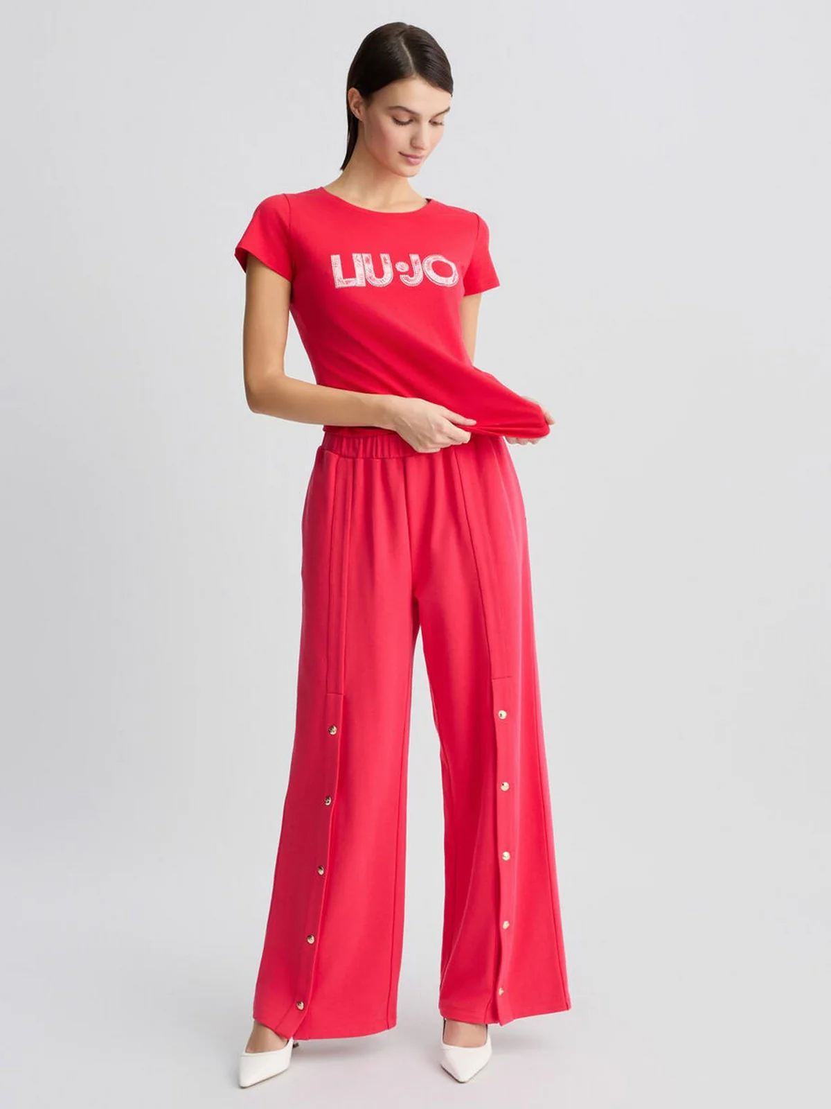 LIU JO BEACHWEAR T-shirt Donna  VA5154JS003 M9328 Allarme/pink palm - Image 7