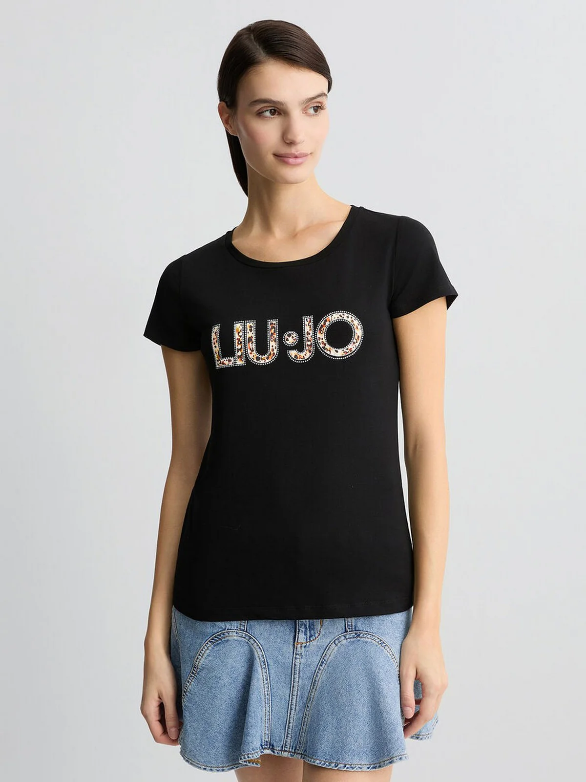 LIU JO BEACHWEAR T-shirt Donna  VA5154JS003 M9330 Nero/anim.rouge - Image 2