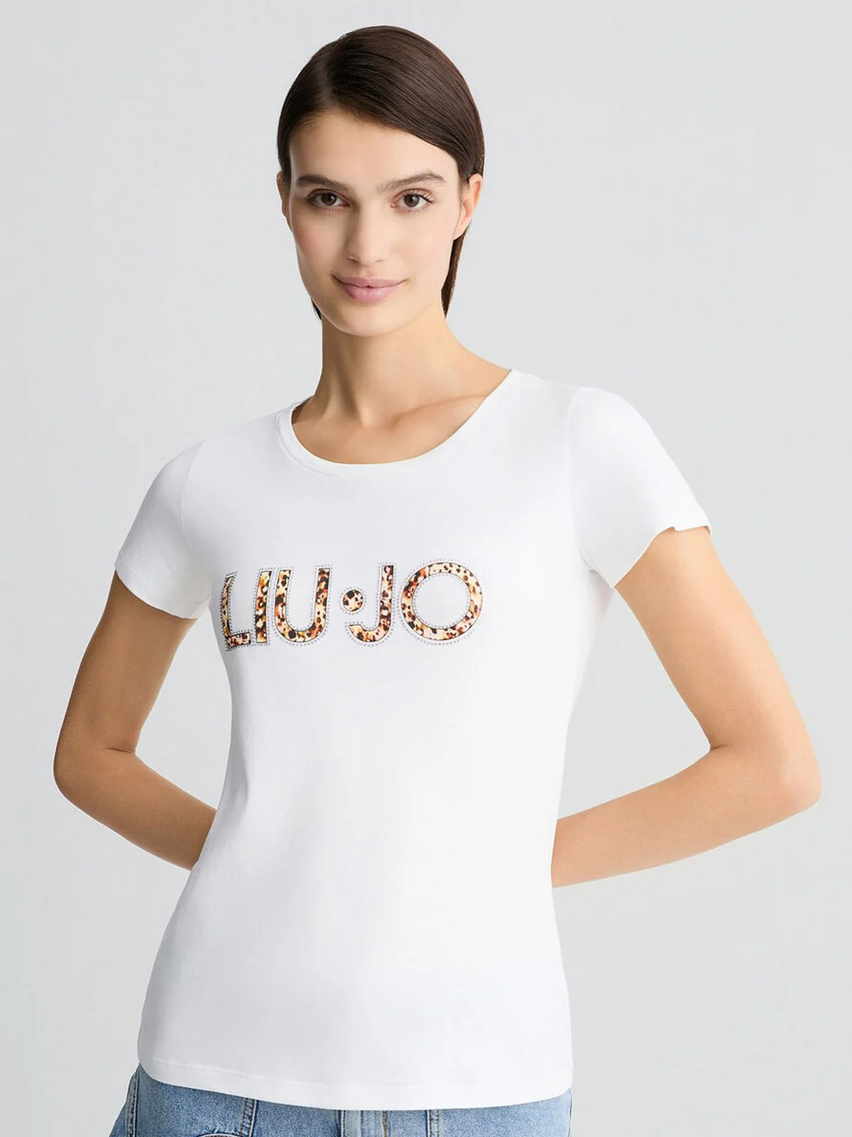 LIU JO BEACHWEAR T-shirt Donna  VA5154JS003 M9664 Bianco/animal rouge - Image 2