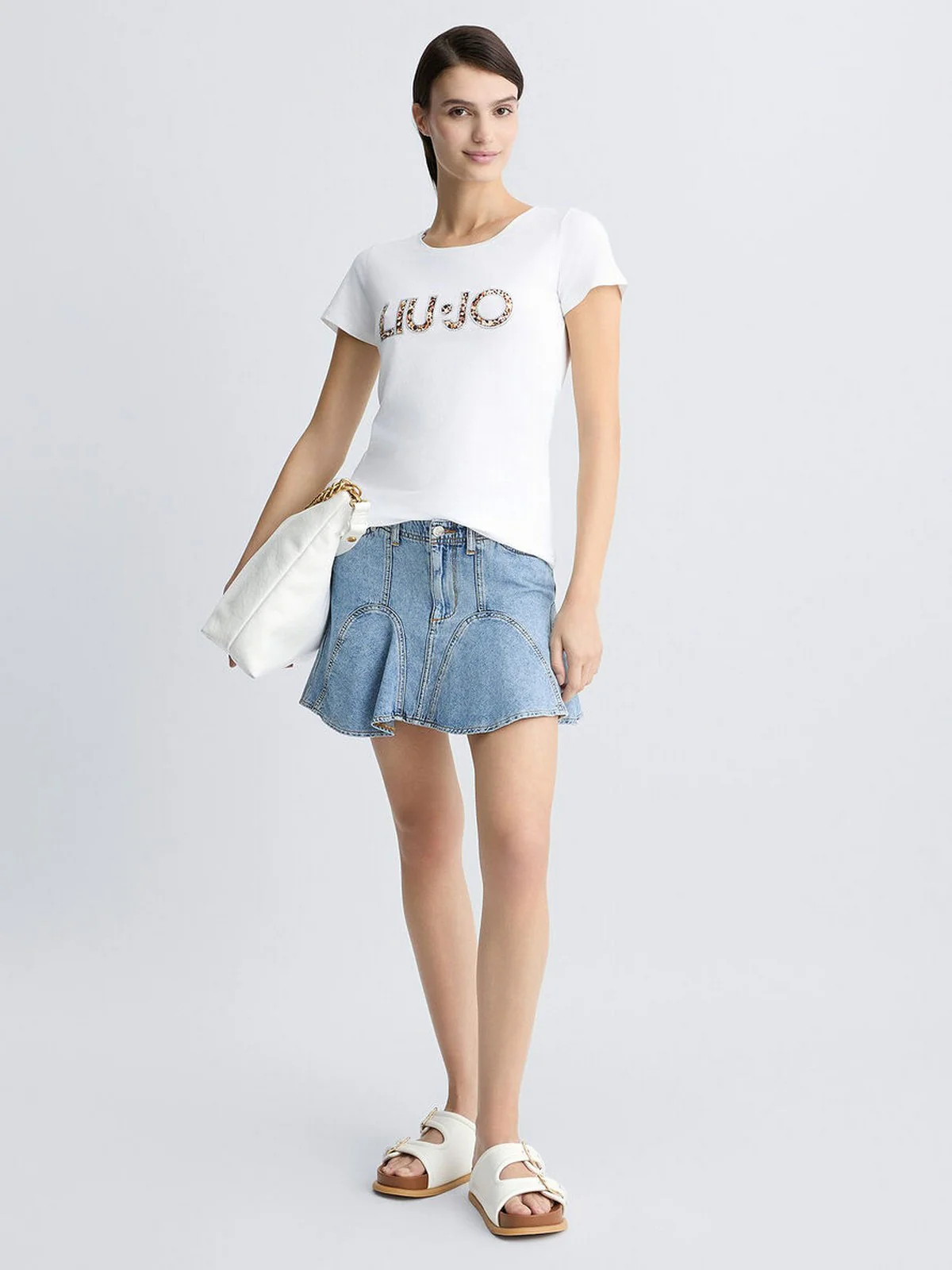 LIU JO BEACHWEAR T-shirt Donna  VA5154JS003 M9664 Bianco/animal rouge - Image 7