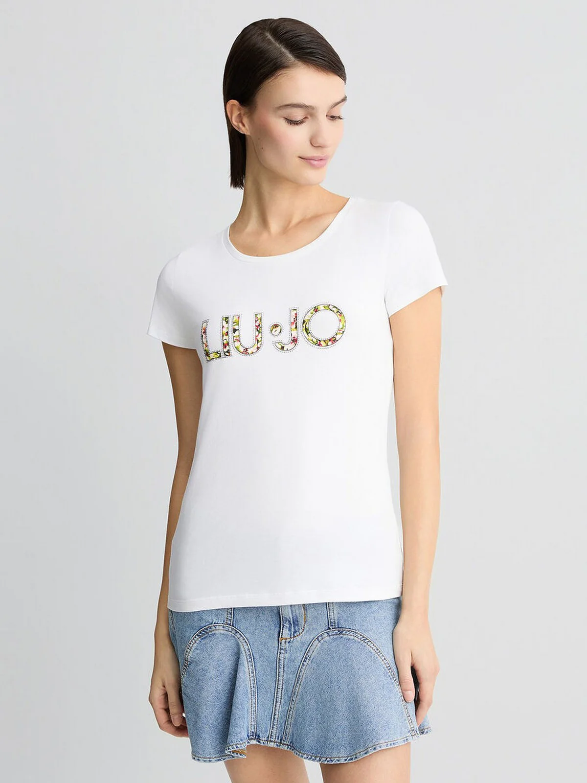 LIU JO BEACHWEAR T-shirt Donna  VA5154JS003 Q9136 Bianco/flowers - Image 2