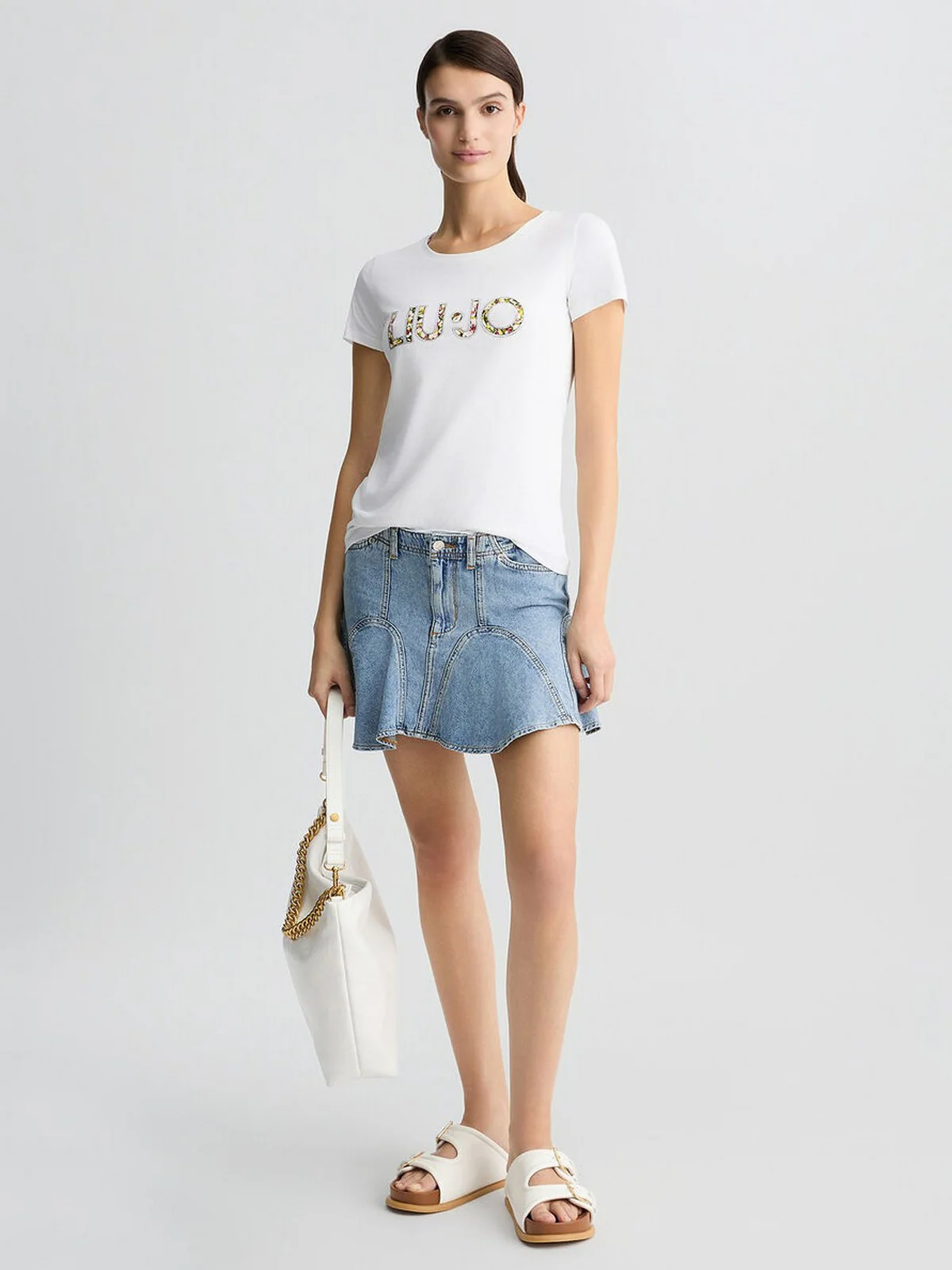 LIU JO BEACHWEAR T-shirt Donna  VA5154JS003 Q9136 Bianco/flowers - Image 7