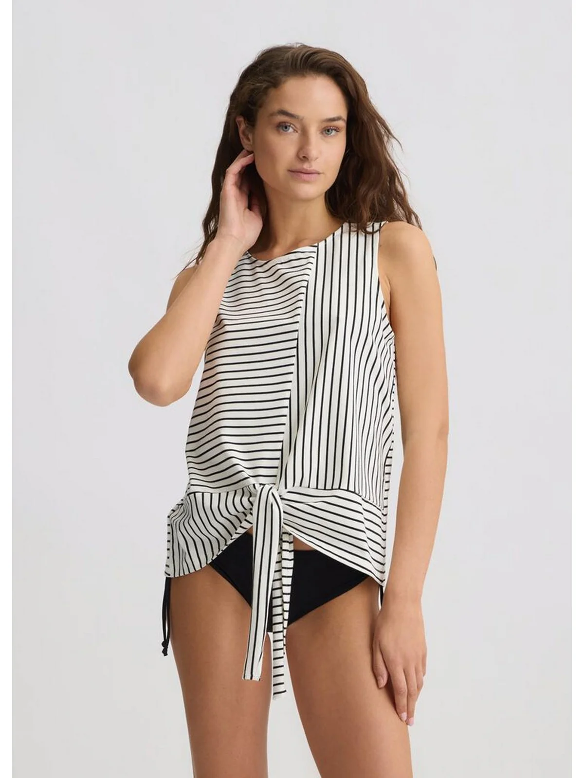 LIU JO BEACHWEAR T-shirt Donna  VA5183J4909 M9172 SNOW WHITE/RIGA NERO - Image 4