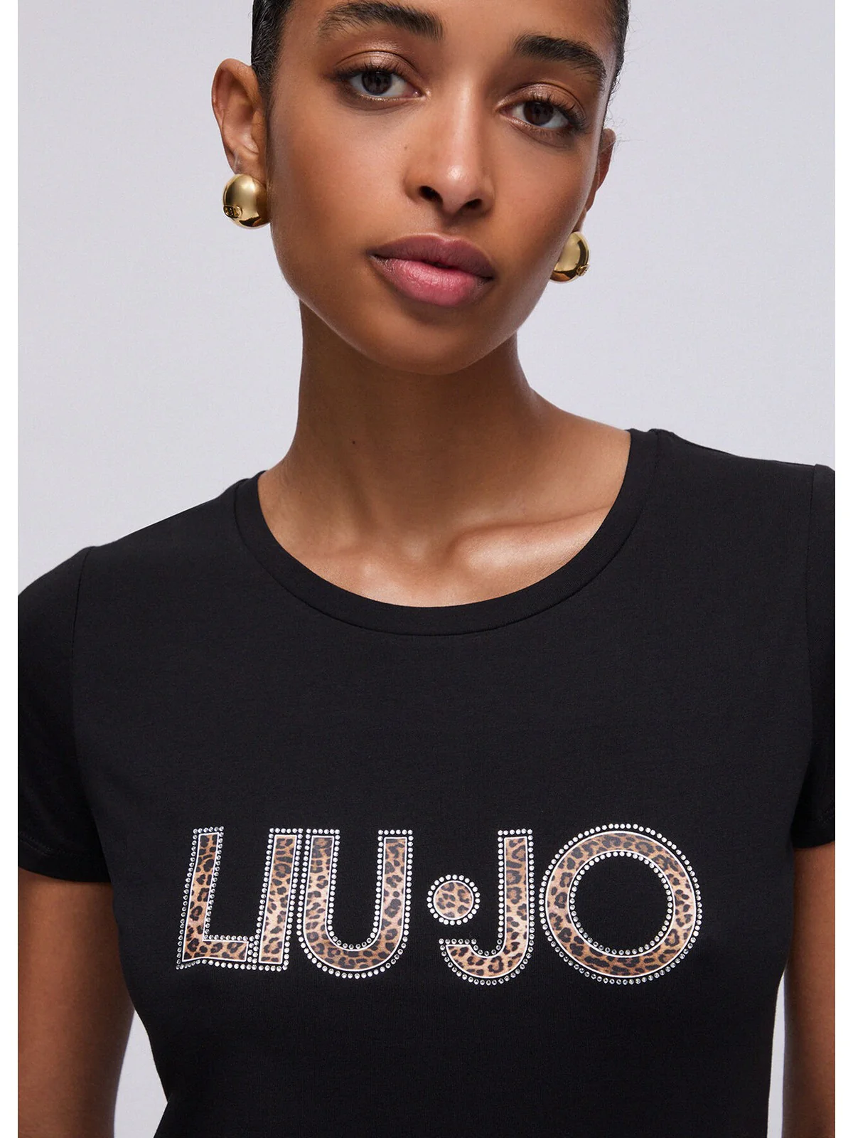 LIU JO BEACHWEAR T-shirt Donna  VA6169JS003 Y9908 Nero/animalier - Image 2