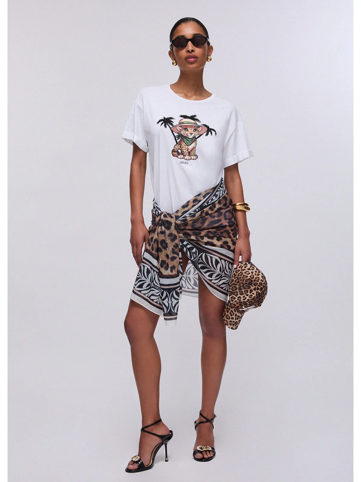 LIU JO BEACHWEAR T-shirt Donna  VA6170JS003 P9493 B.co/small leopard - Image 2
