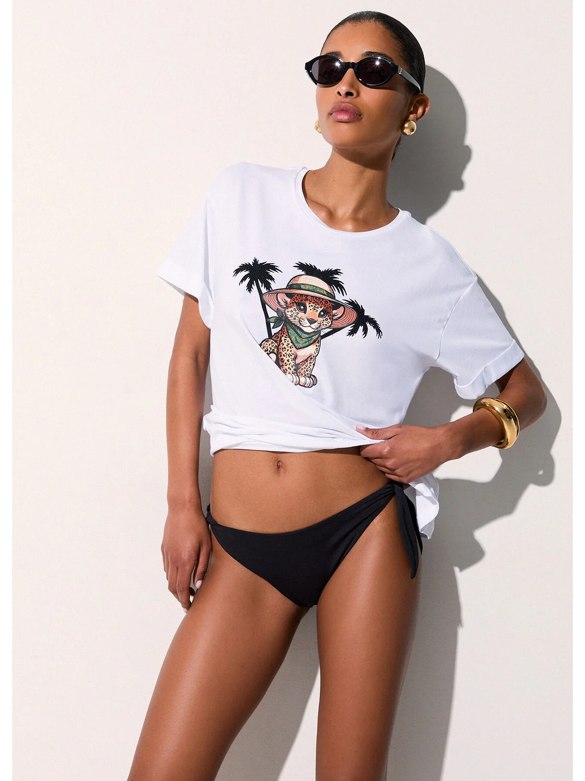 LIU JO BEACHWEAR T-shirt Donna  VA6170JS003 P9493 B.co/small leopard - Image 5