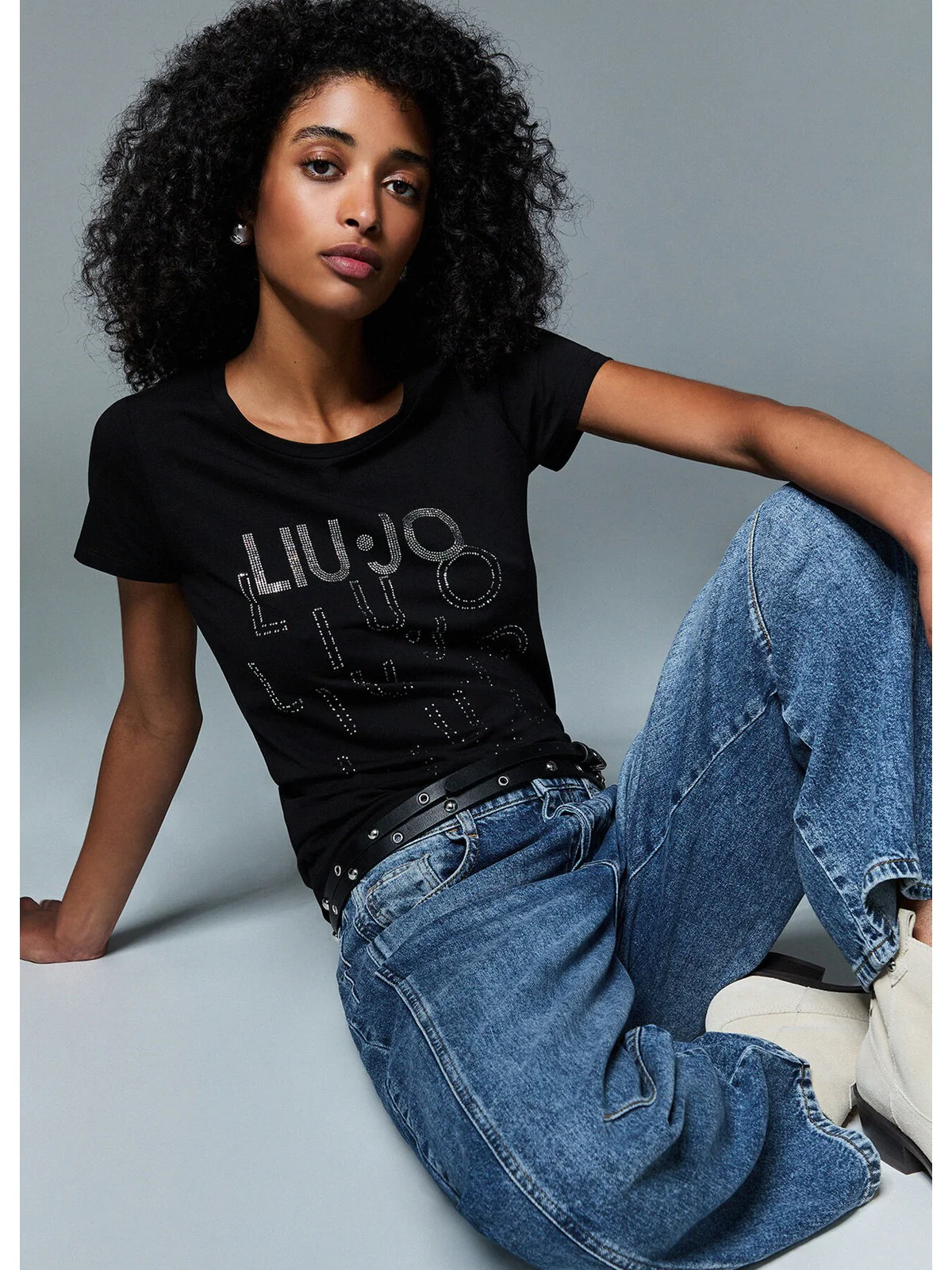LIU JO BEACHWEAR T-shirt Donna  VA6171JS003 T9503 Nero/degrade - Image 4
