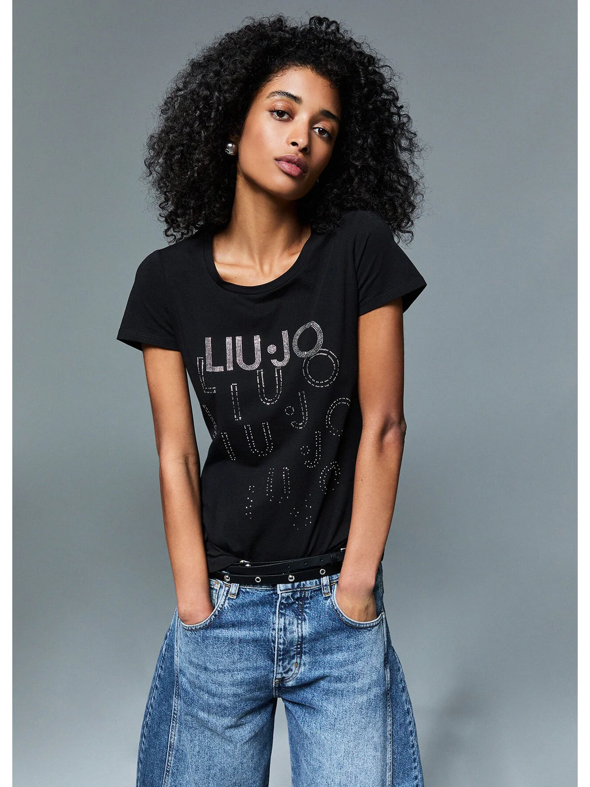 LIU JO BEACHWEAR T-shirt Donna  VA6171JS003 T9503 Nero/degrade - Image 5