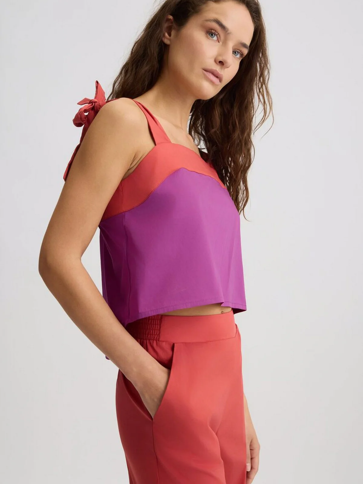 LIU JO BEACHWEAR Top Donna  VA5064TS330 C3649 Hollyhock/rosso argi - Image 5