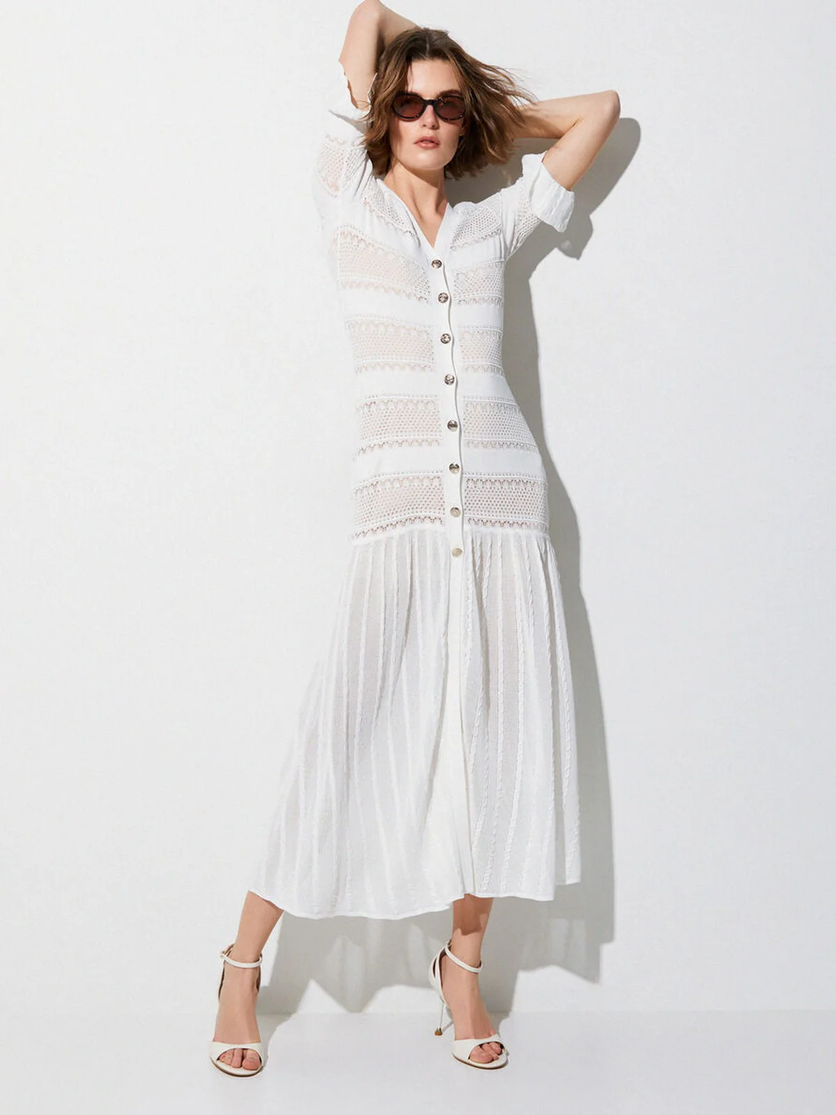 LIU JO BLACK Abito Donna  CA6242MS55N P9636 Gleam white - Image 4