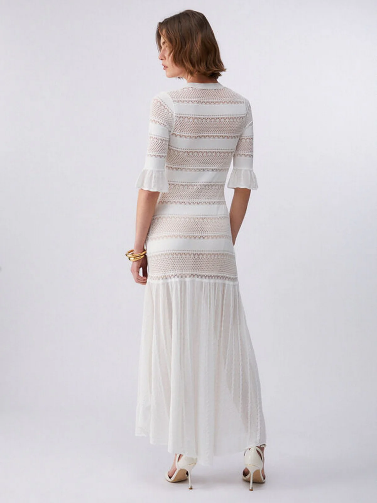 LIU JO BLACK Abito Donna  CA6242MS55N P9636 Gleam white - Image 6